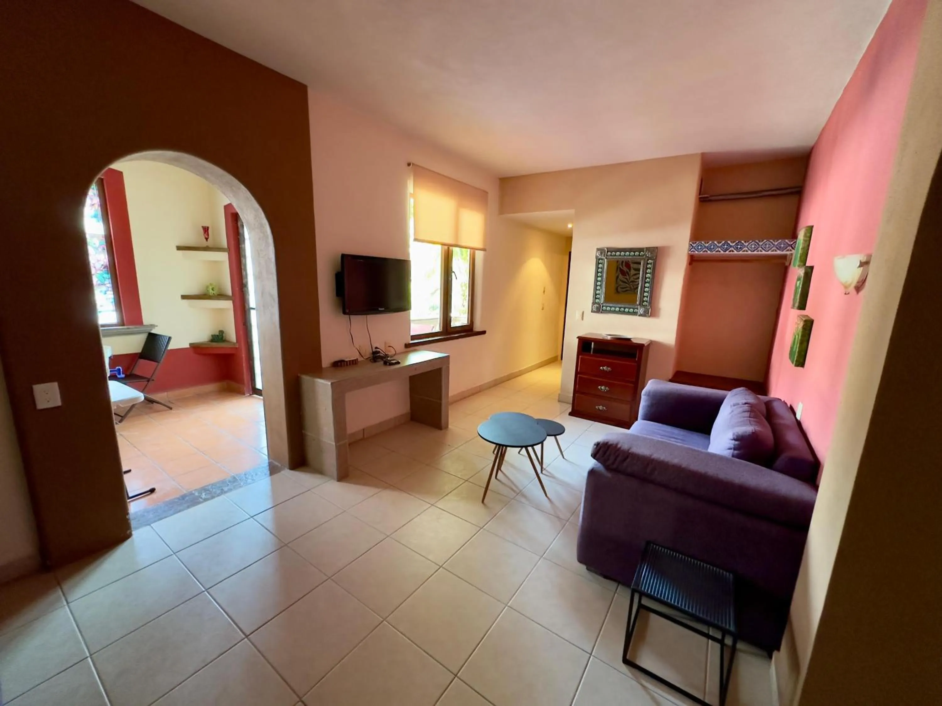 Living room, Bed in Hotel Condominium La Posada de Bucerias