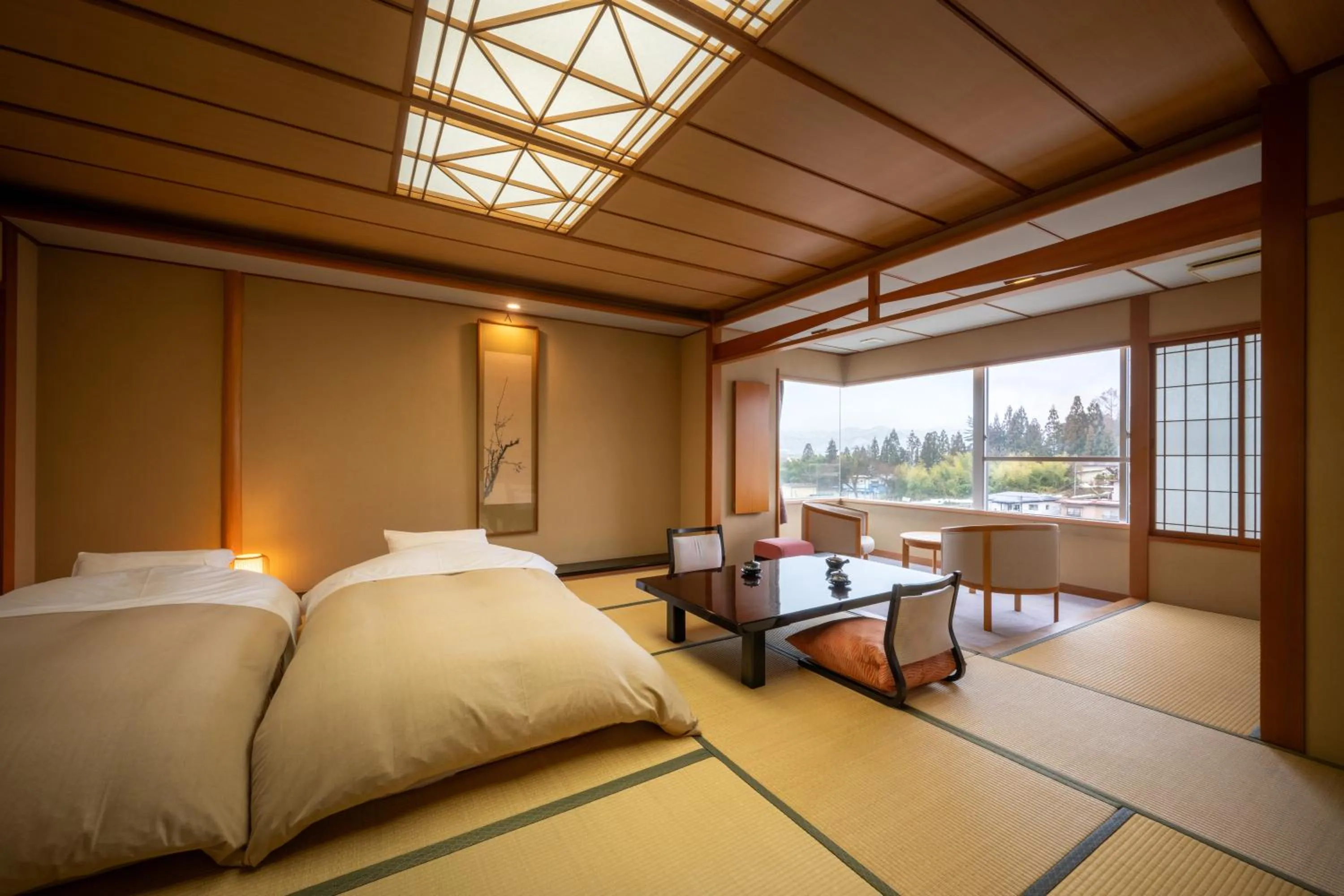 Photo of the whole room, Bed in Kami no yama Azumaya