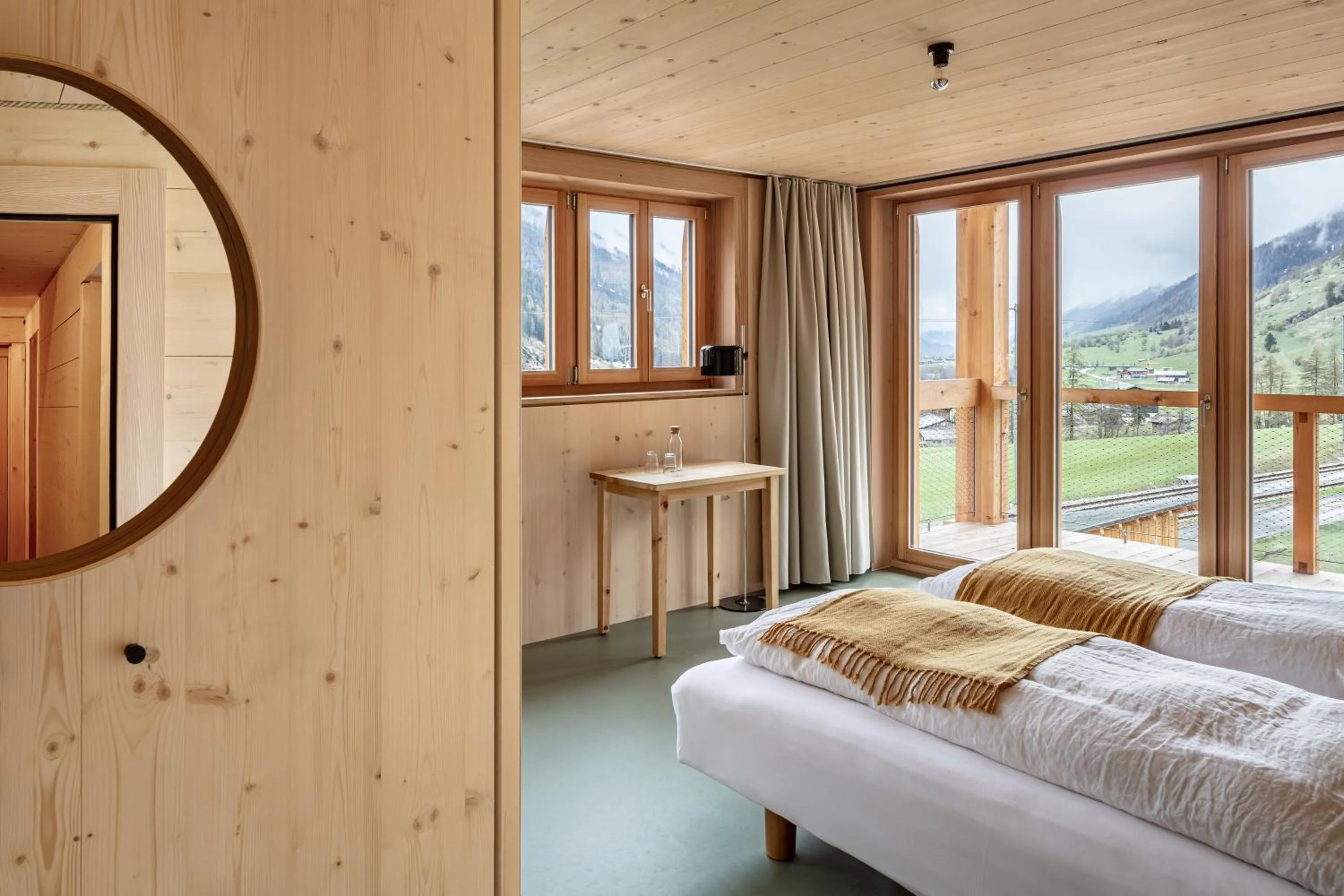 Bed in Berglodge Goms (Hotel)