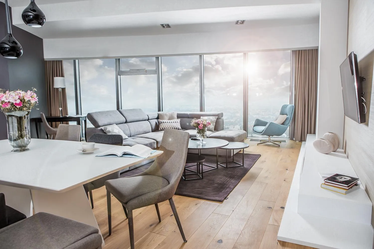 Living room in In The Sky - Apartamenty w Sky Tower