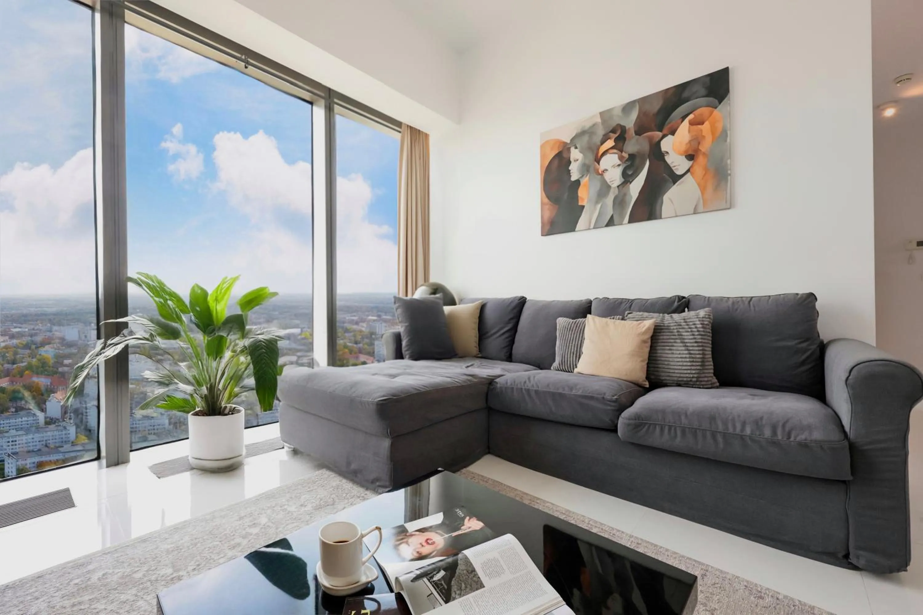 Living room in In The Sky - Apartamenty w Sky Tower