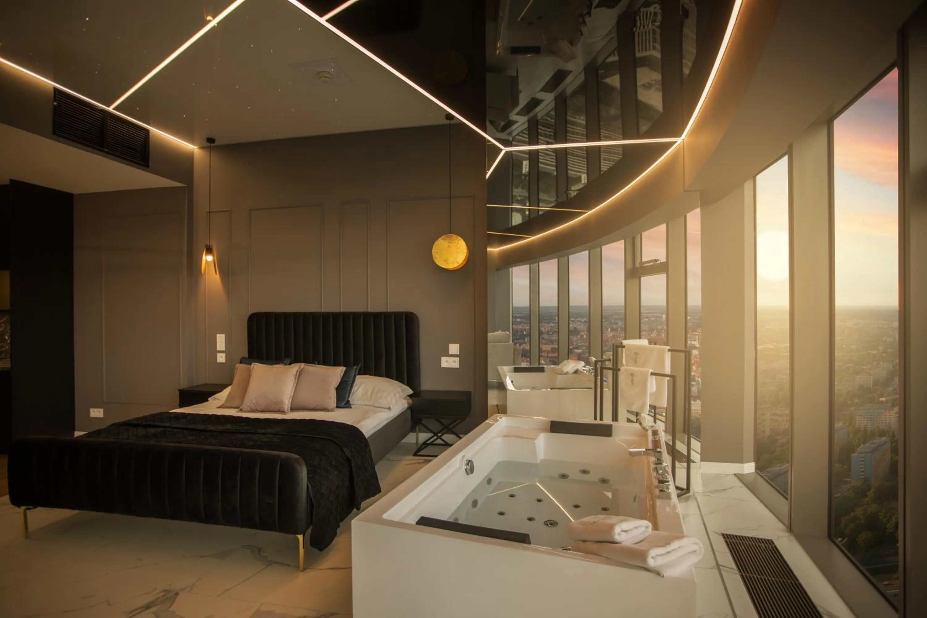 Bed in In The Sky - Apartamenty w Sky Tower