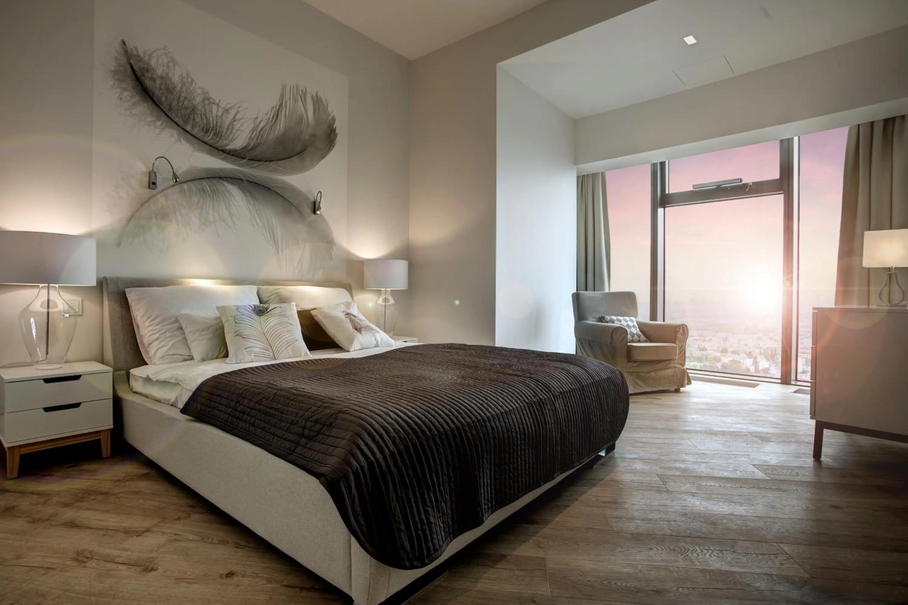 Bed in In The Sky - Apartamenty w Sky Tower