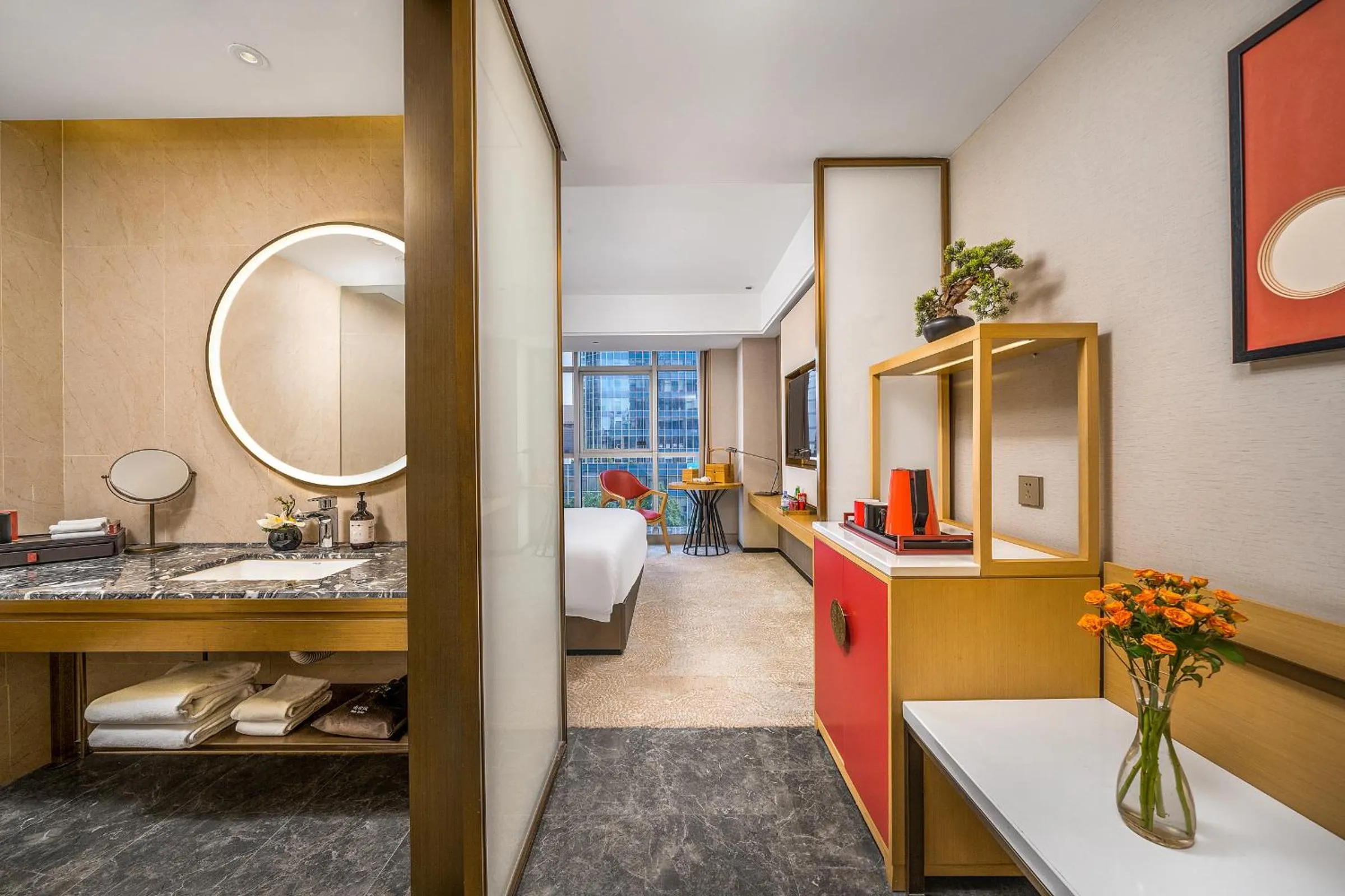 Bed in Echeng Hotel Guangzhou Zhujiang New Town