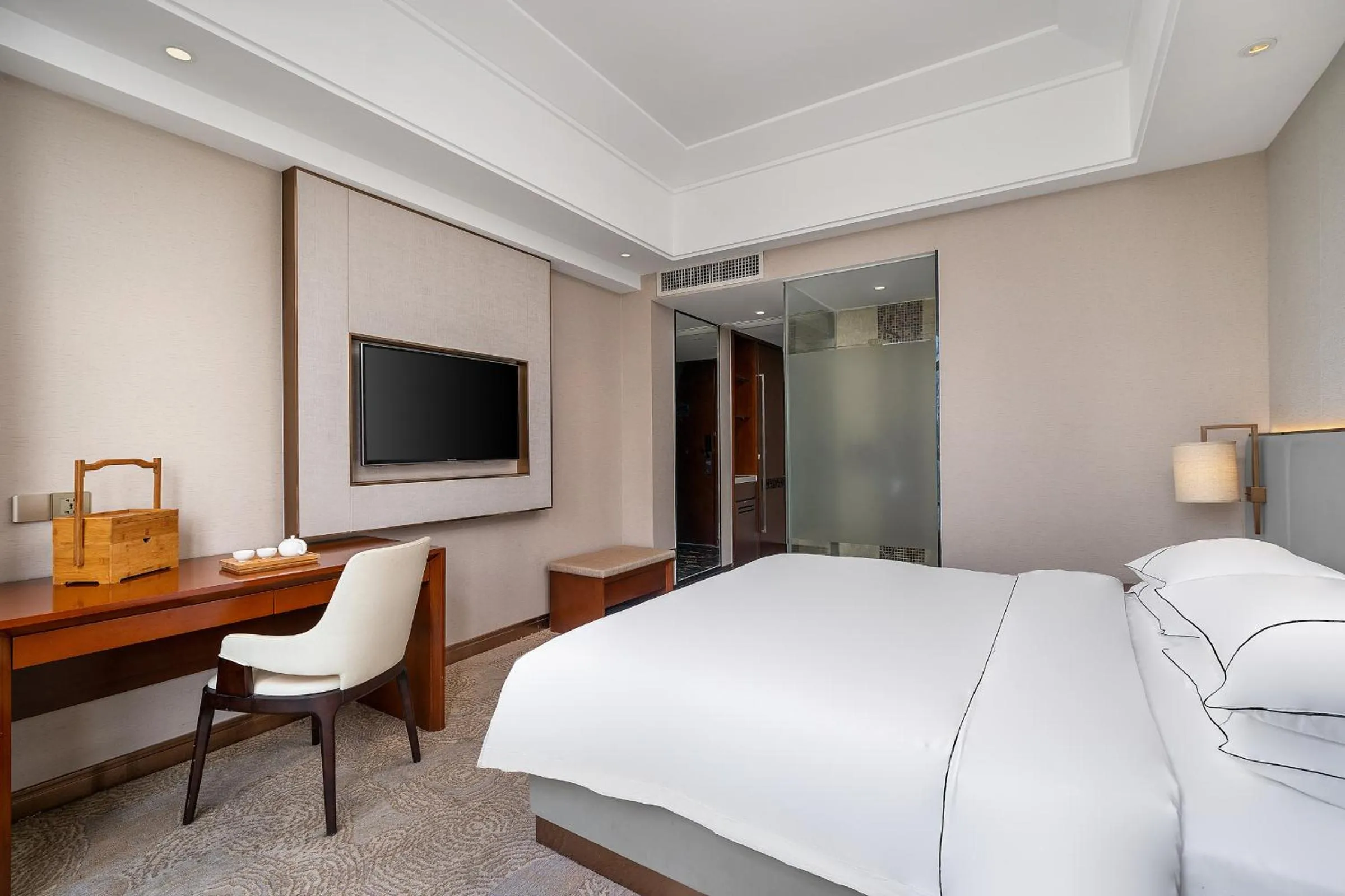 Bed in Echeng Hotel Guangzhou Zhujiang New Town