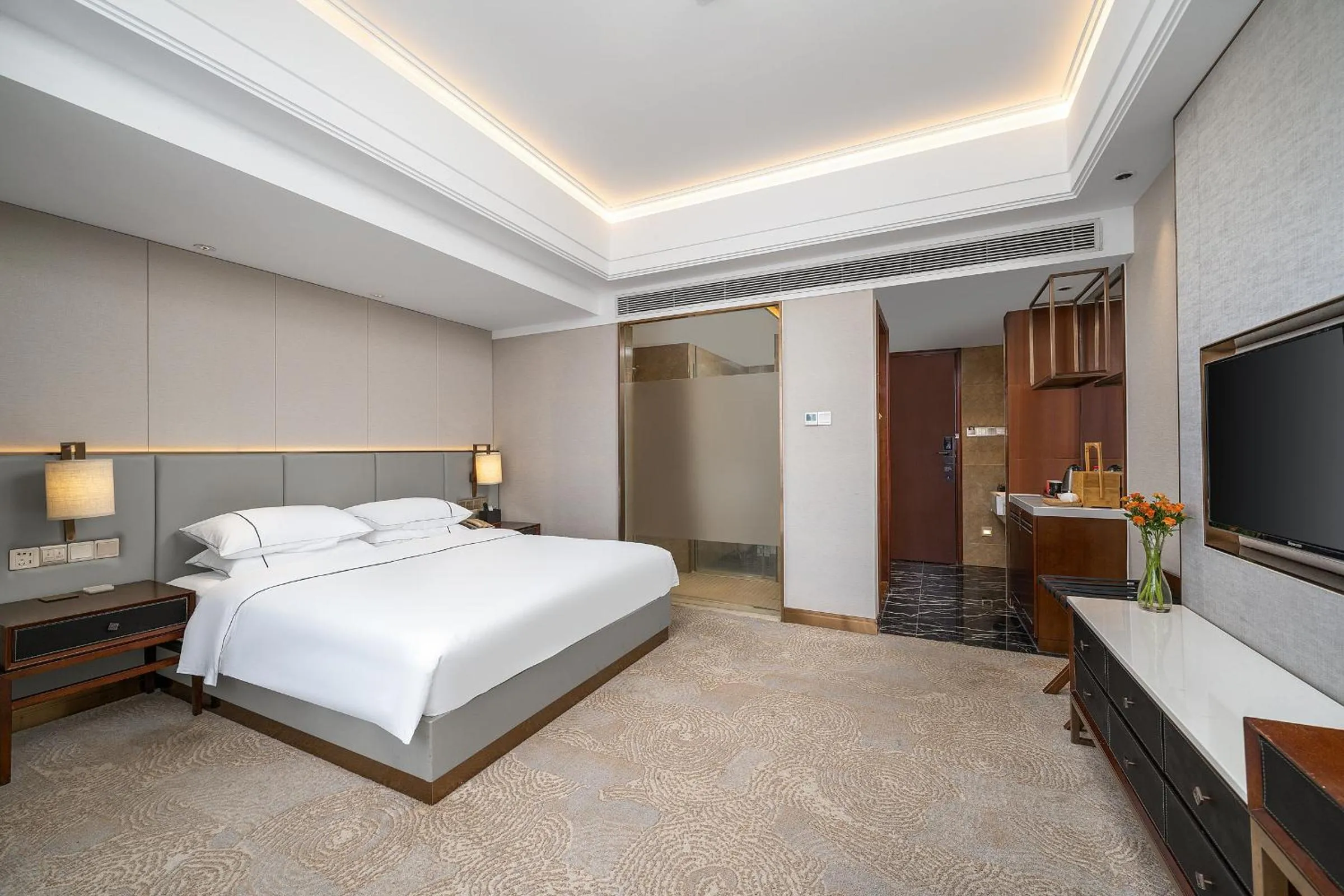 Bed in Echeng Hotel Guangzhou Zhujiang New Town