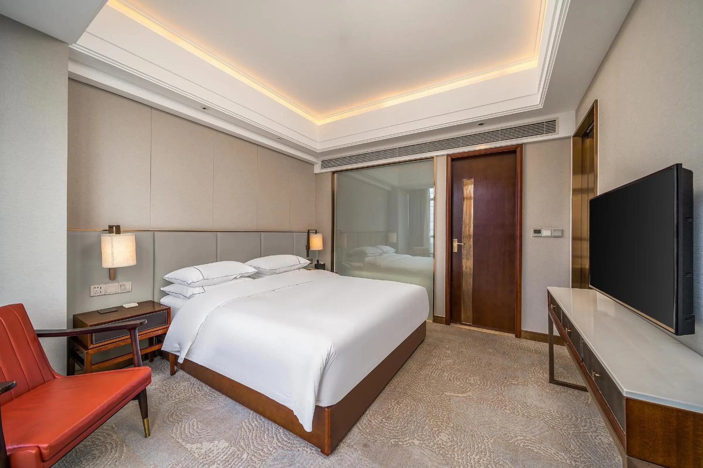 Bed in Echeng Hotel Guangzhou Zhujiang New Town