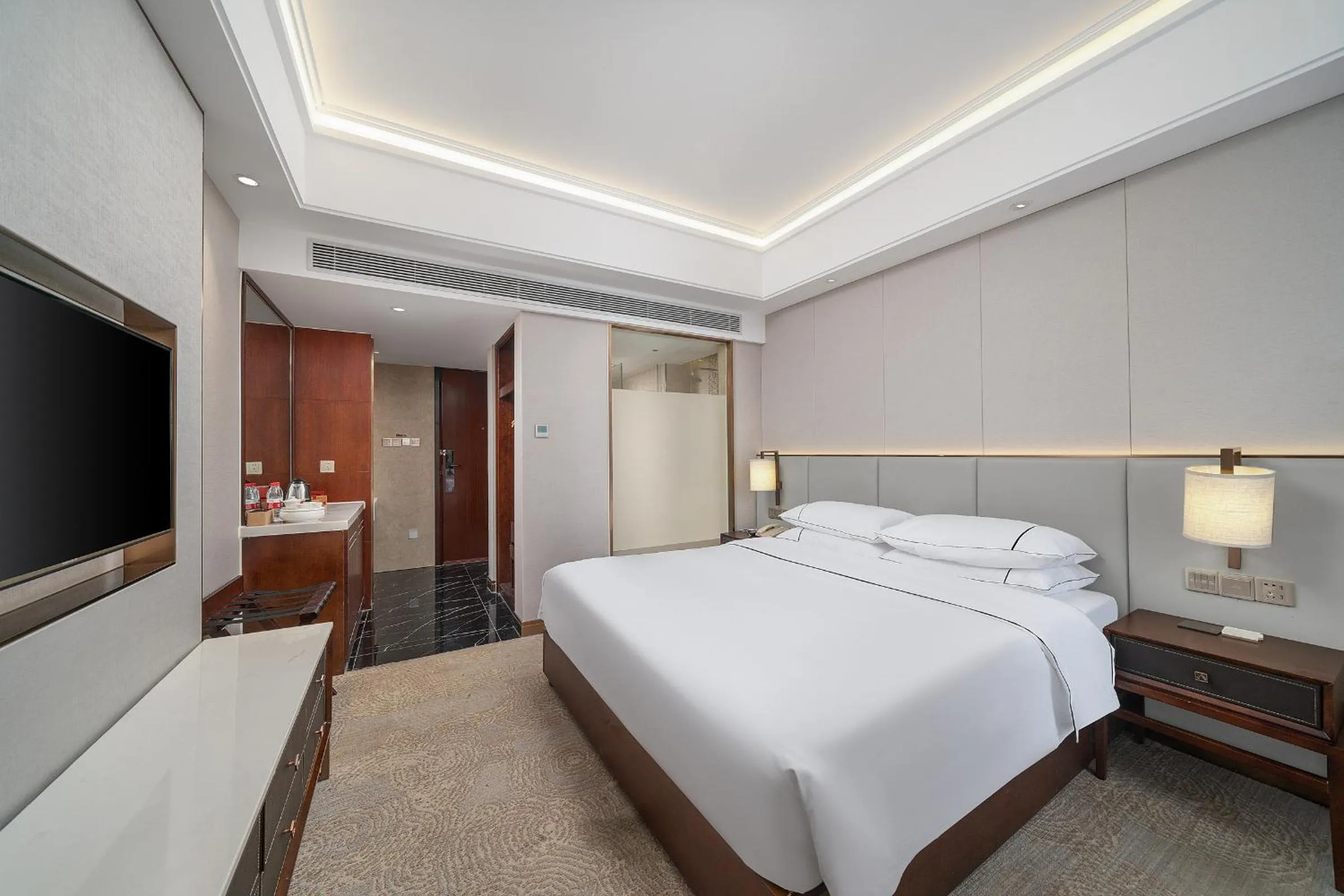 Bed in Echeng Hotel Guangzhou Zhujiang New Town