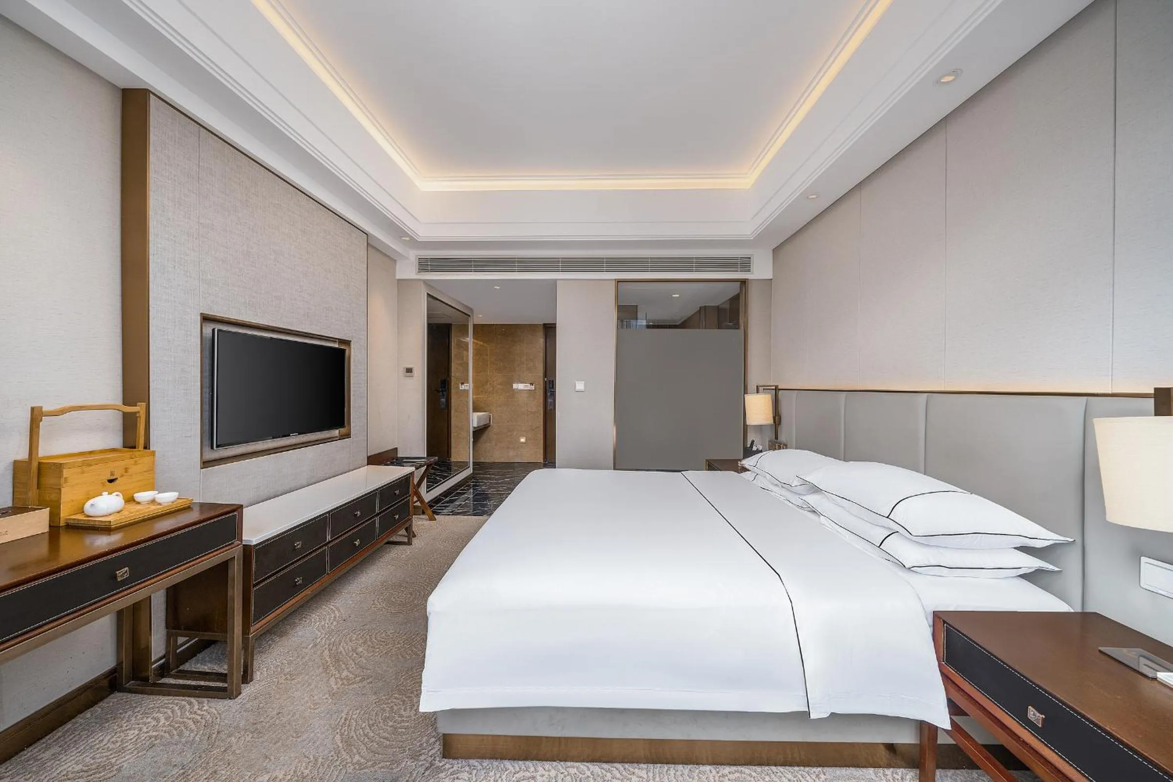 Bed in Echeng Hotel Guangzhou Zhujiang New Town