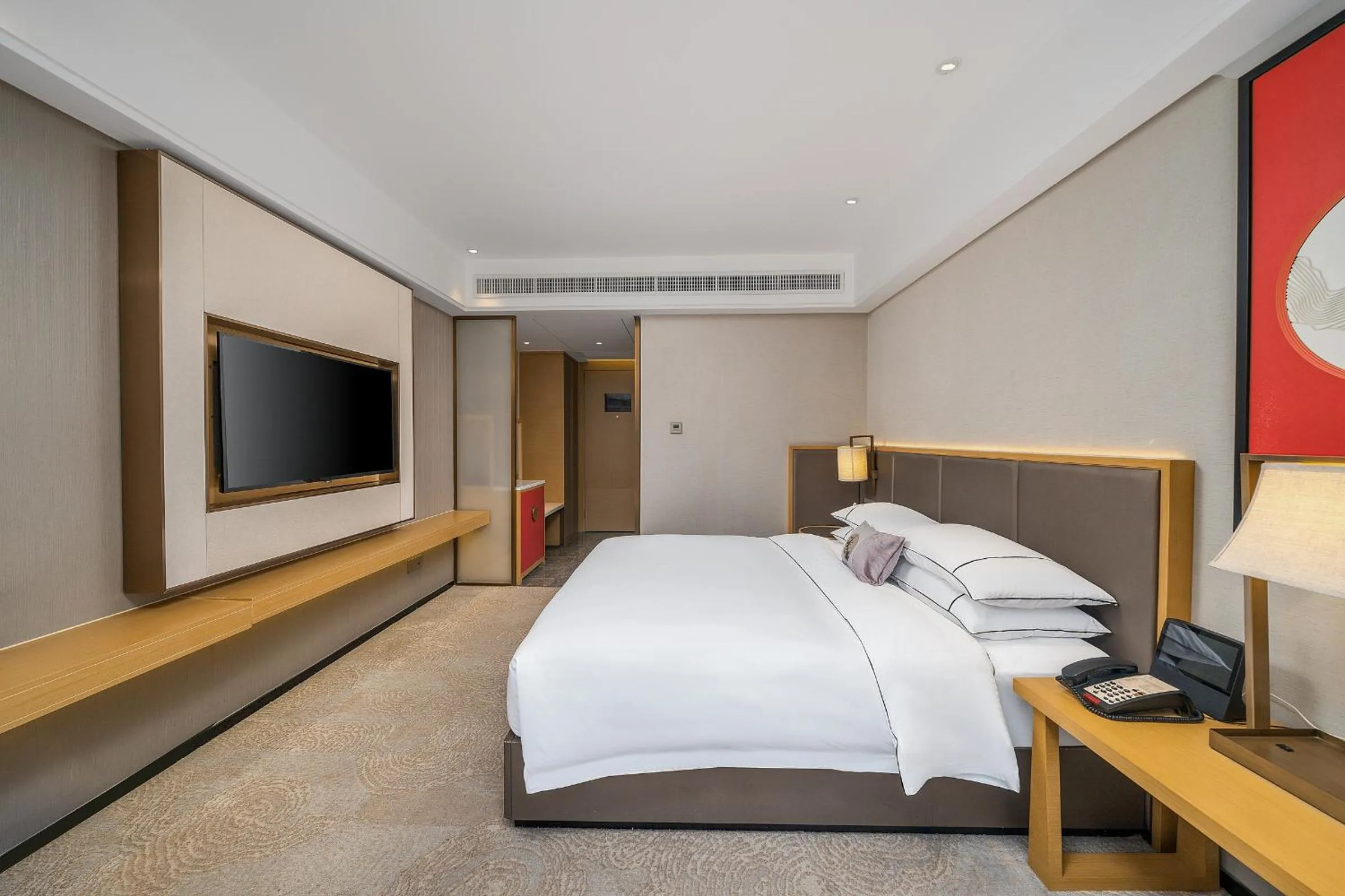 Bed in Echeng Hotel Guangzhou Zhujiang New Town