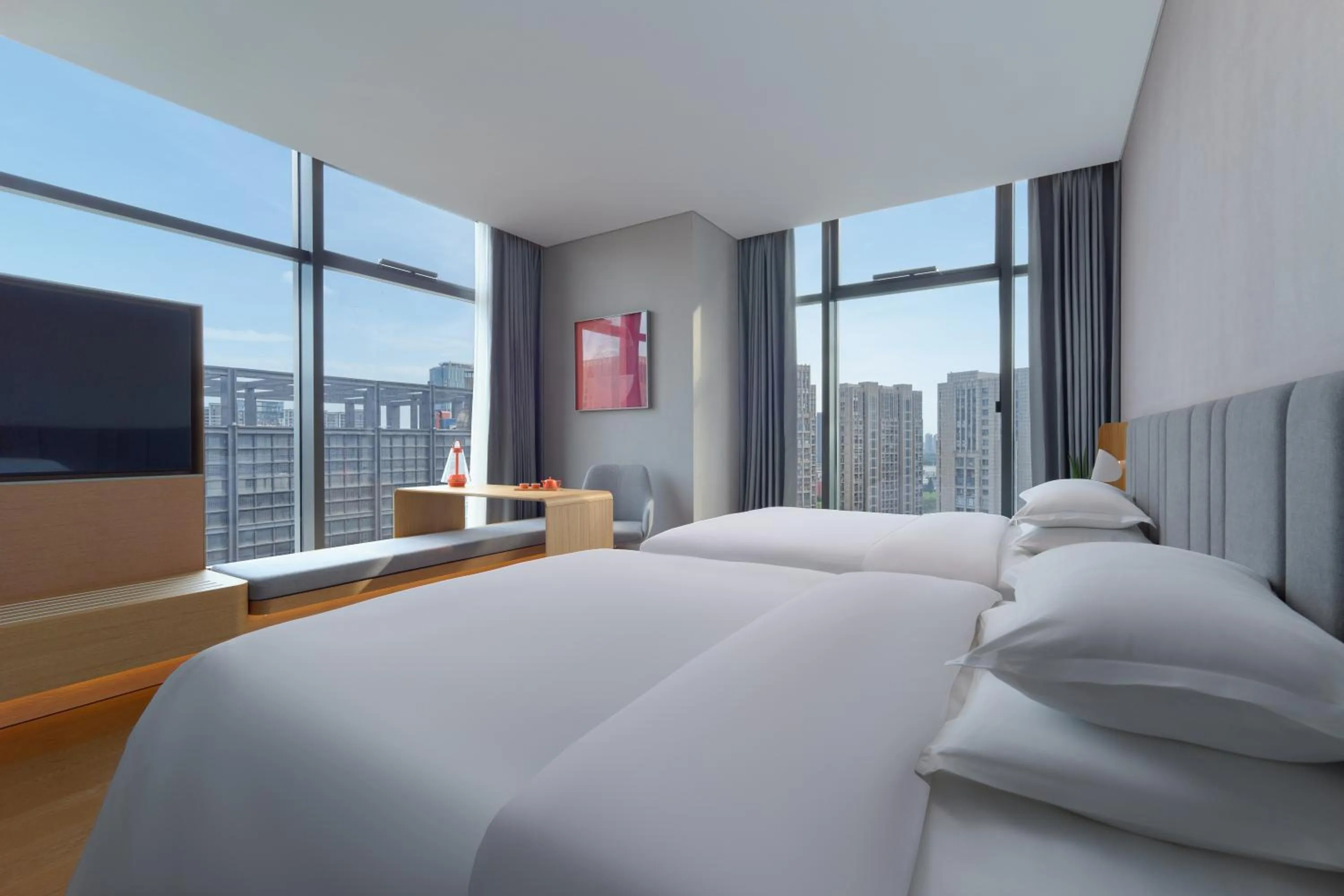 Bedroom, Bed in Pagoda Hotel Hangzhou Binjiang