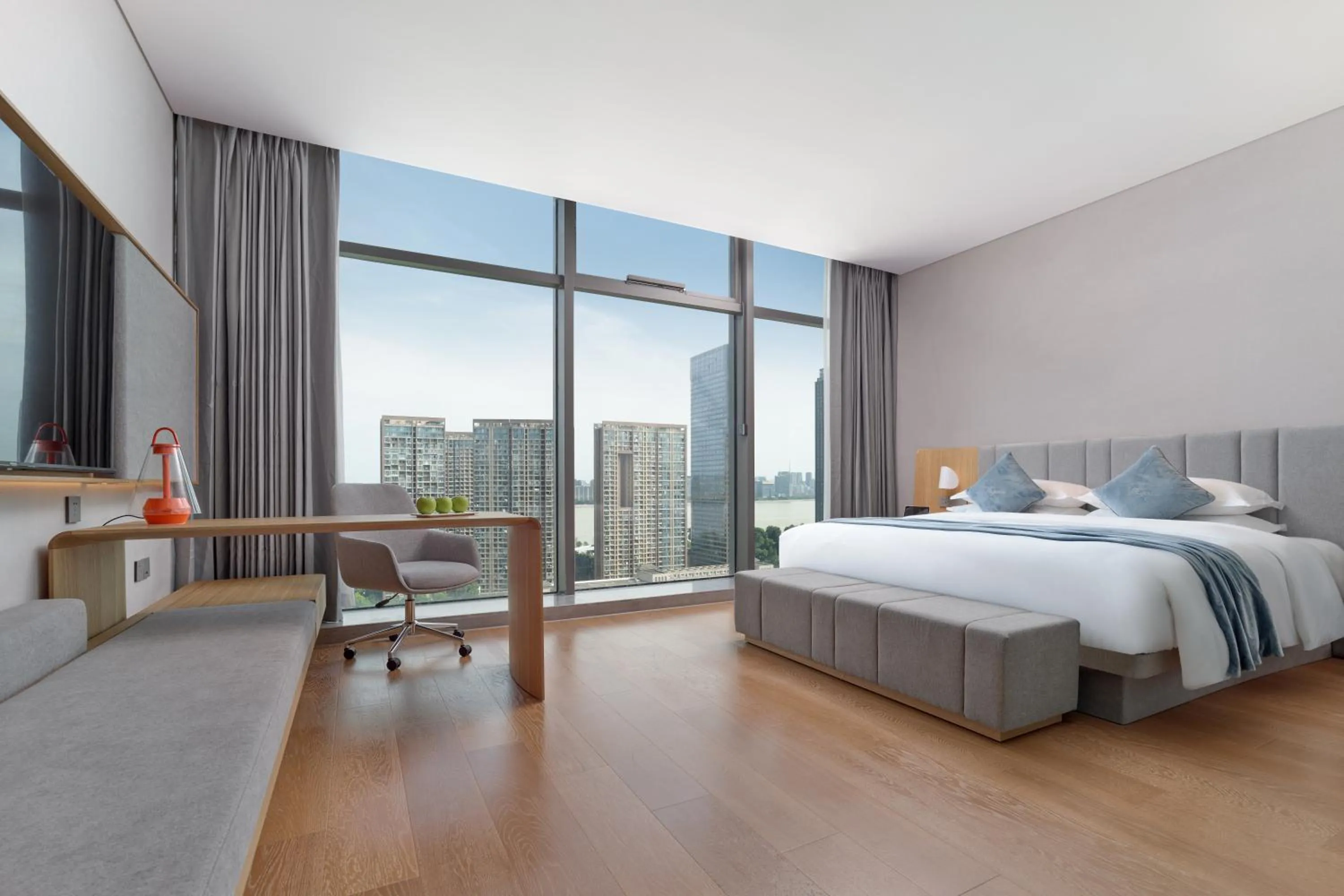 Bed in Pagoda Hotel Hangzhou Binjiang