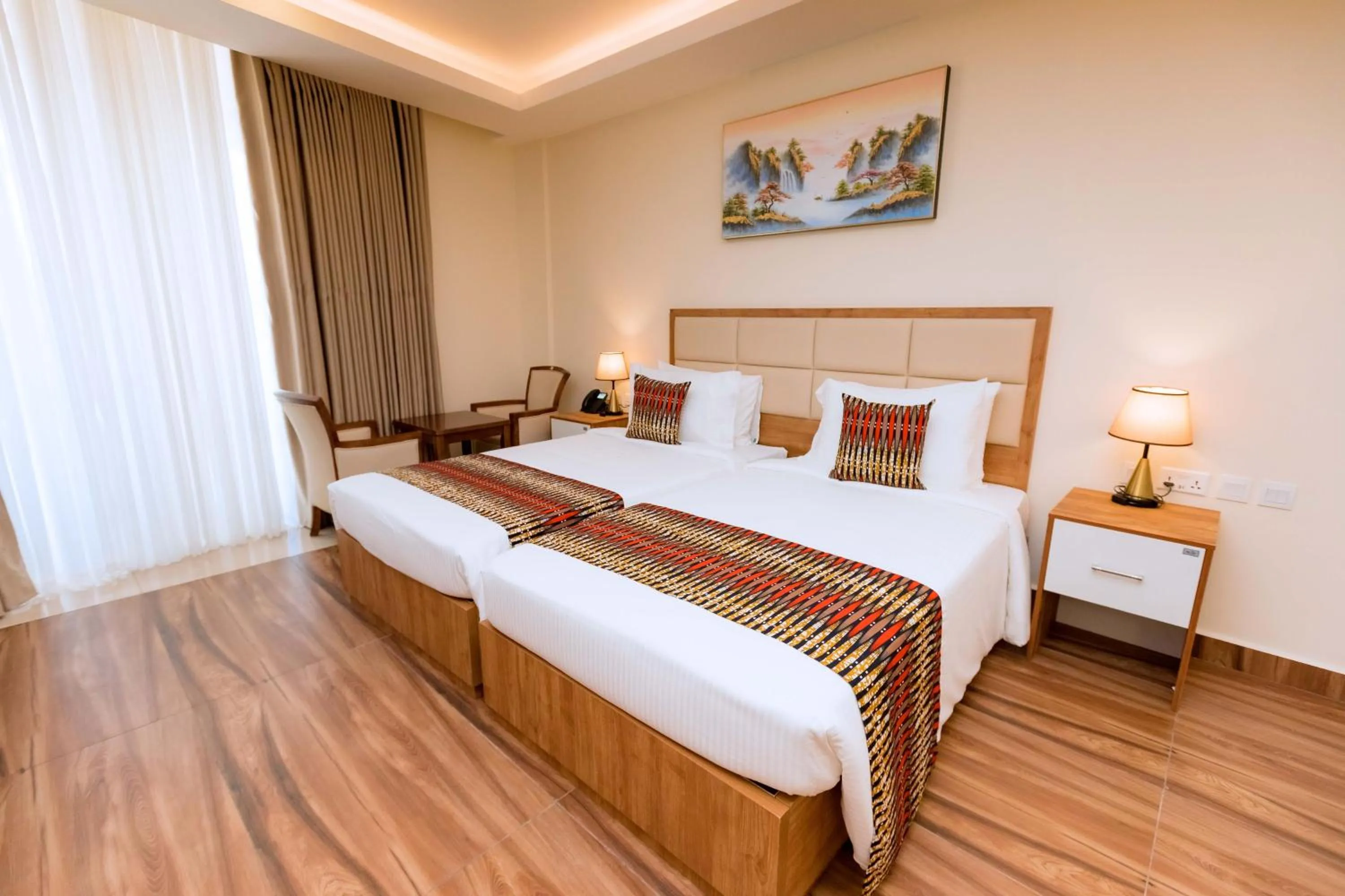 Bed in The Hut Restaurant & Boutique Hotel