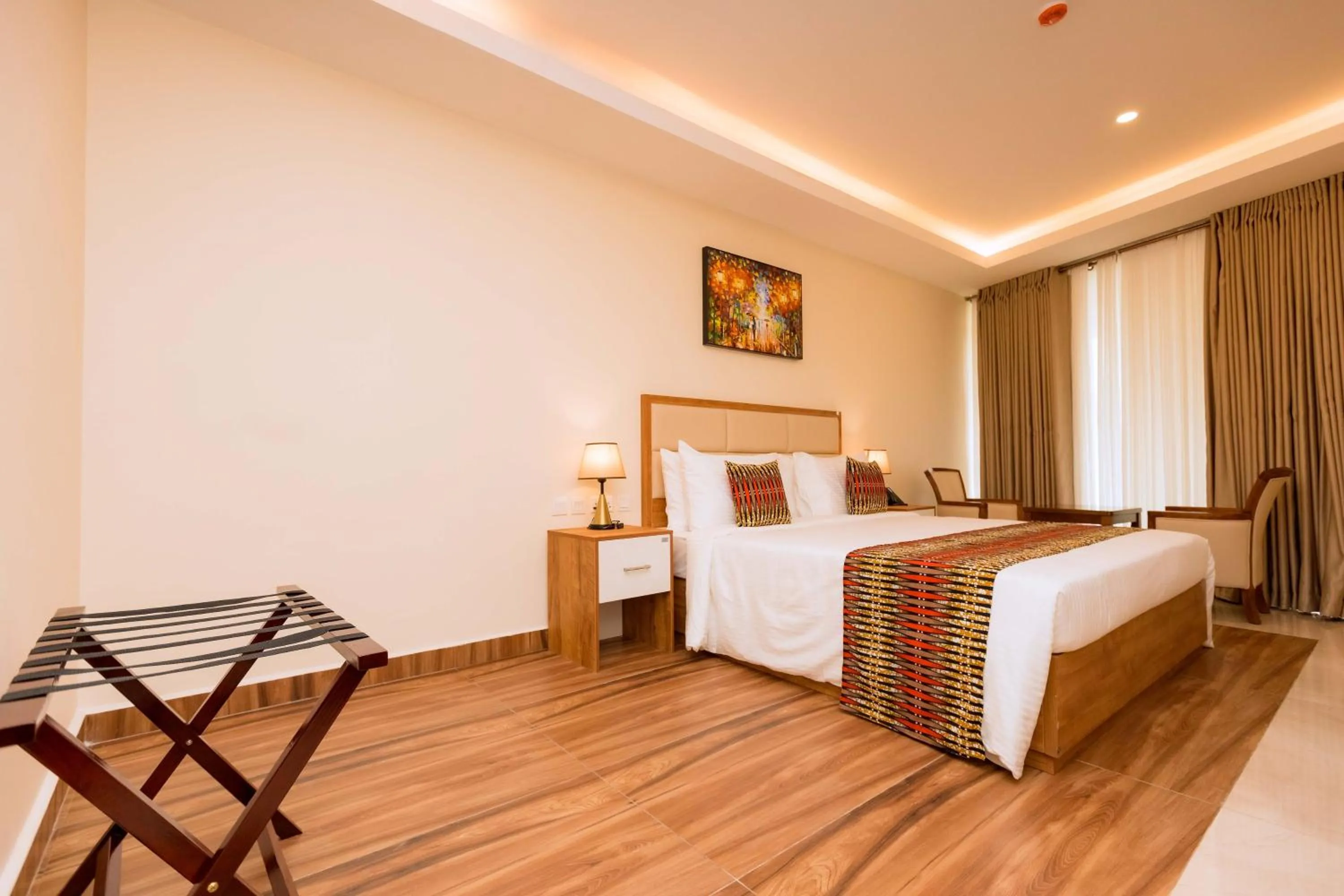 Bed in The Hut Restaurant & Boutique Hotel