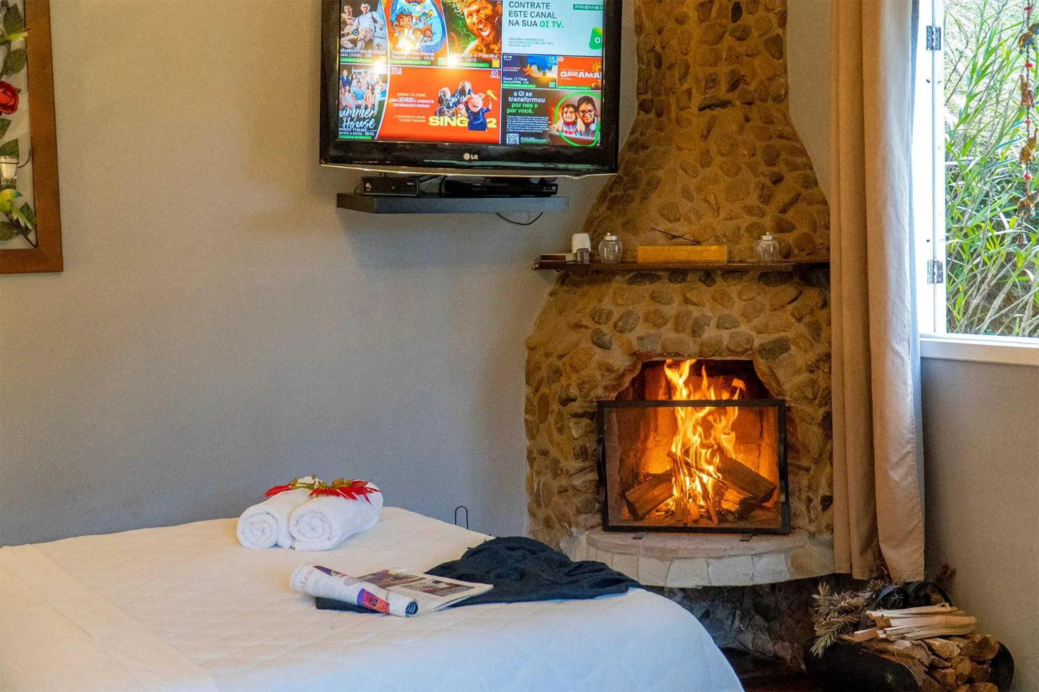 Bed in Pousada Refúgio das Aves