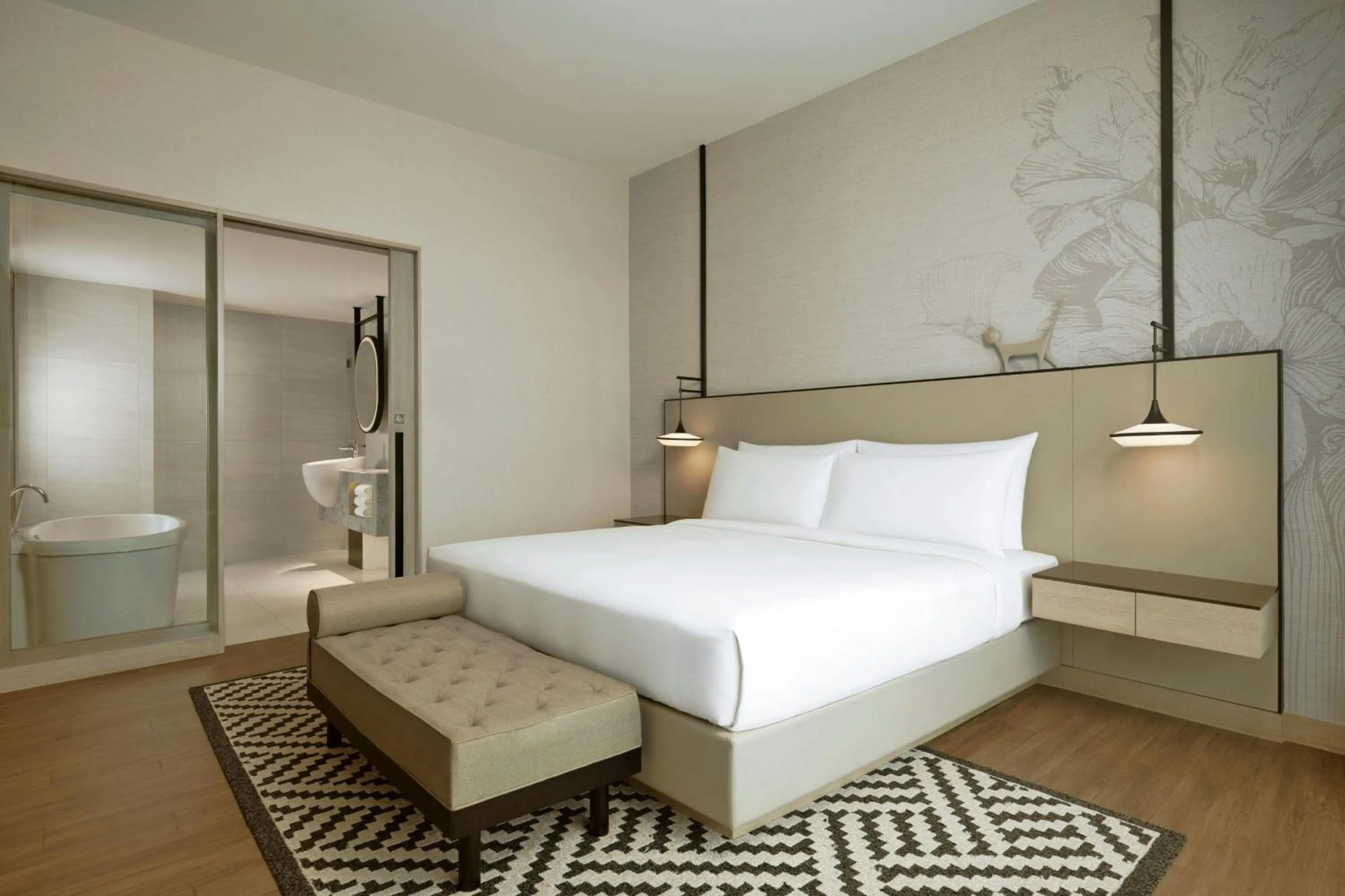 Bedroom, Bed in Courtyard by Marriott Bangkok Suvarnabhumi Airport