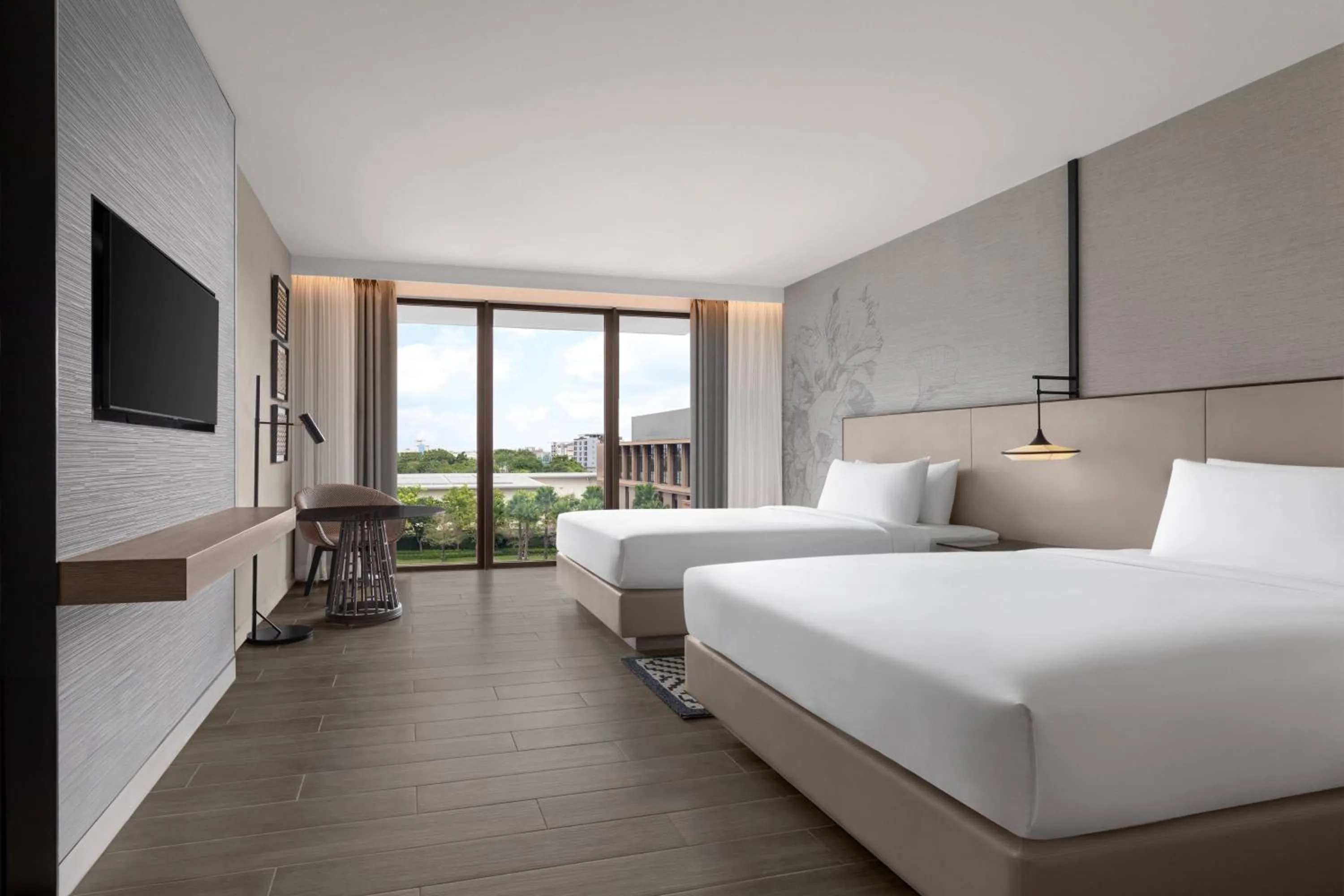 Photo of the whole room, Bed in Courtyard by Marriott Bangkok Suvarnabhumi Airport