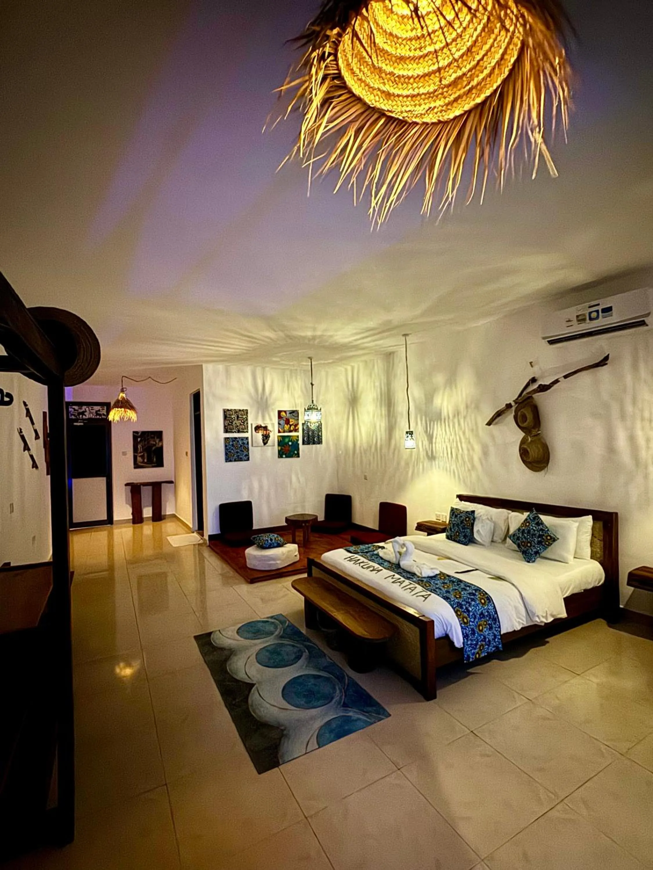 Bed in BIANCO AZZURRO Hotel & Restaurant