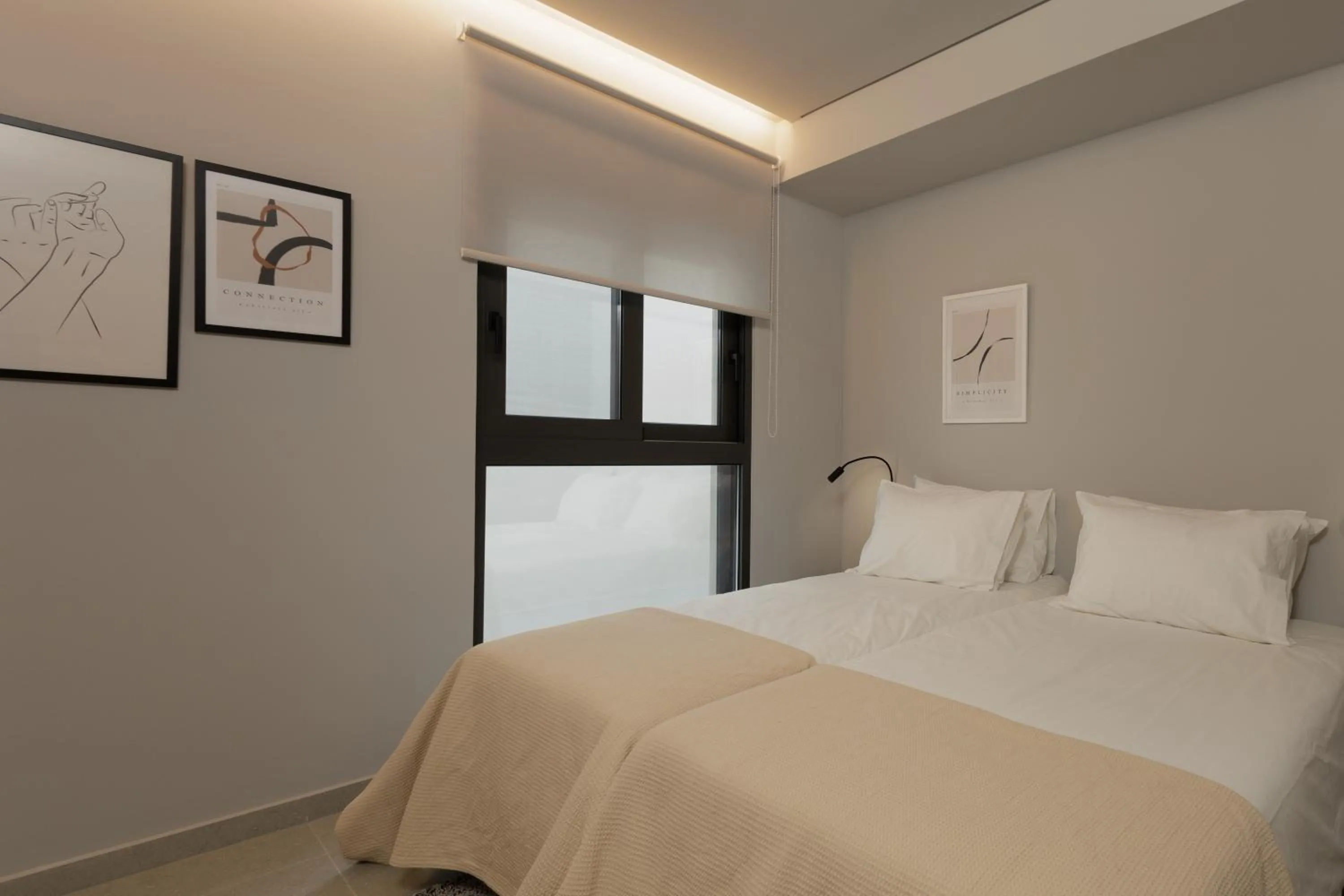 Bedroom, Bed in Sunshine Suite by Athens Riviera Suites