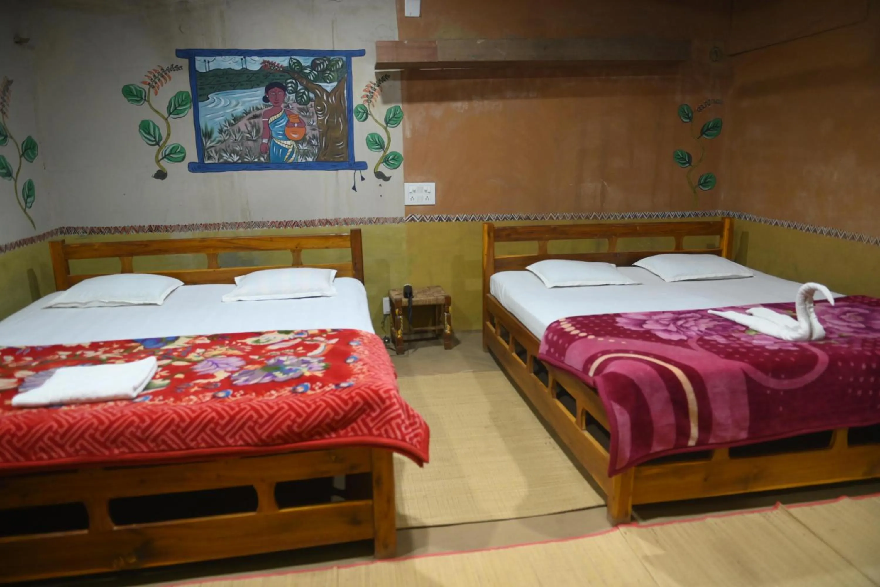 Bed in Ram Shyam Village Resort