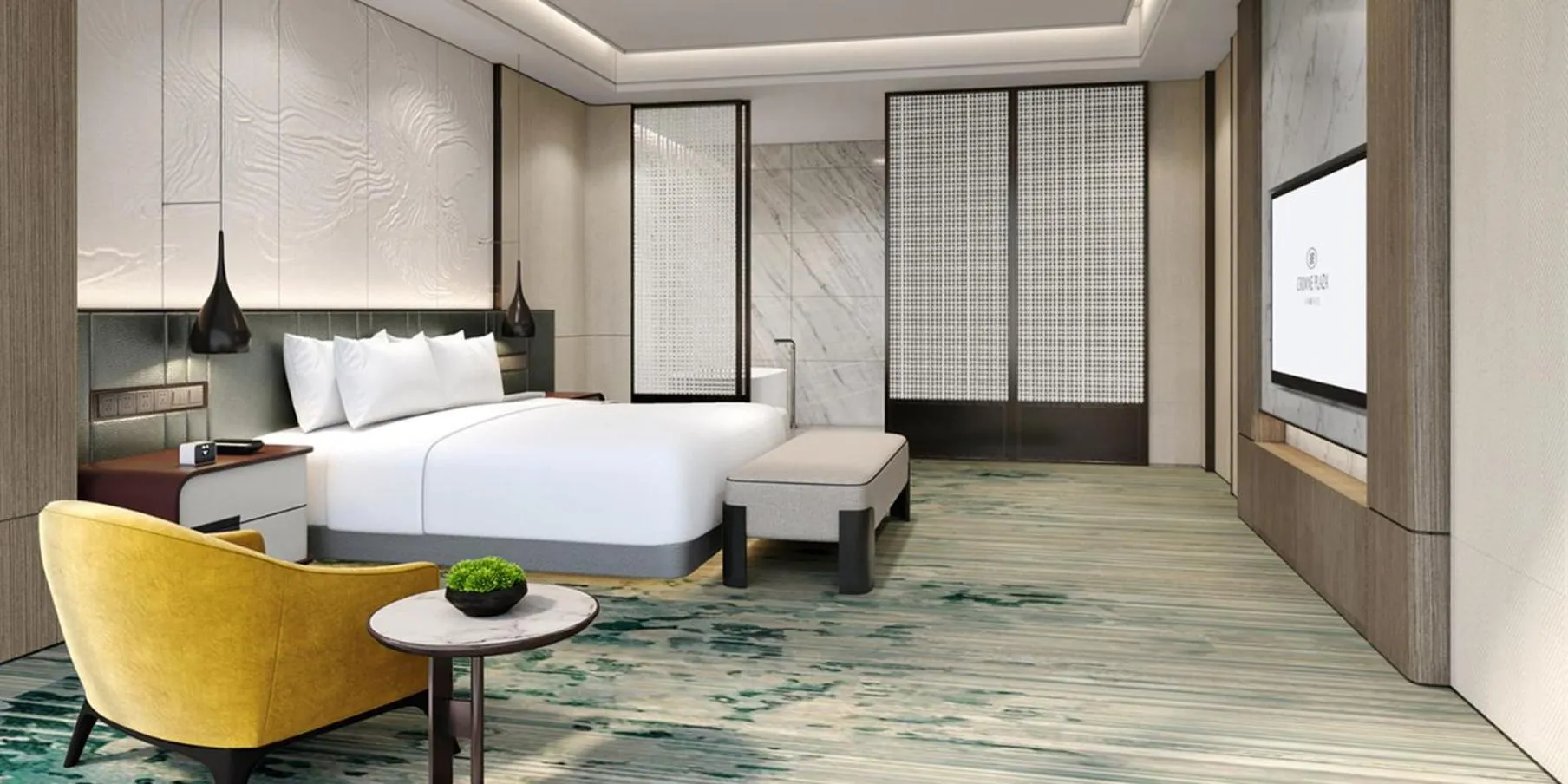 Photo of the whole room, Bed in Crowne Plaza Jinan Runhua by IHG