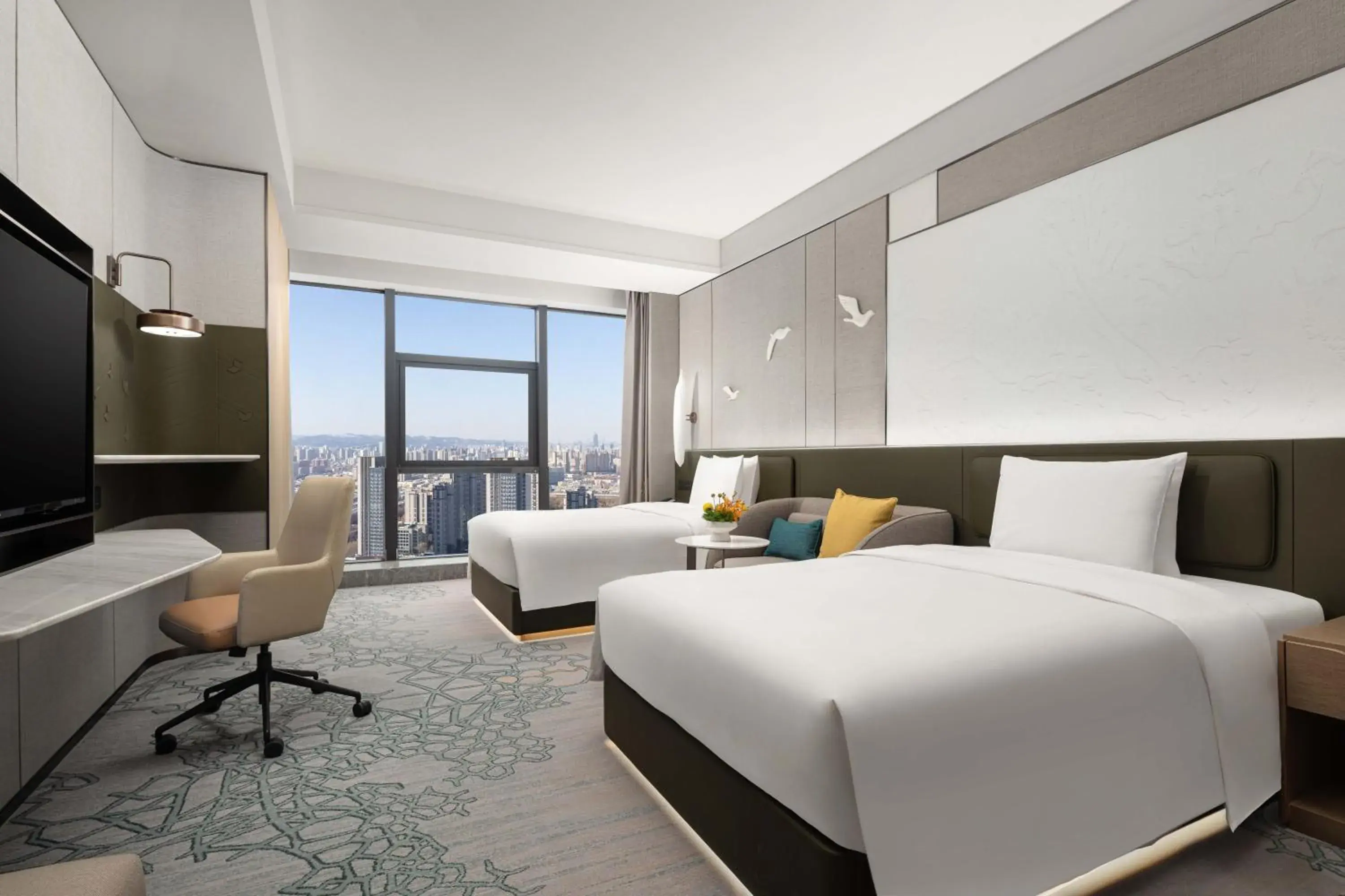 Standard Twin Room with Lounge Access in Crowne Plaza Jinan Runhua by IHG Standard Twin Room with Lounge Access in Crowne Plaza Jinan Runhua by IHG