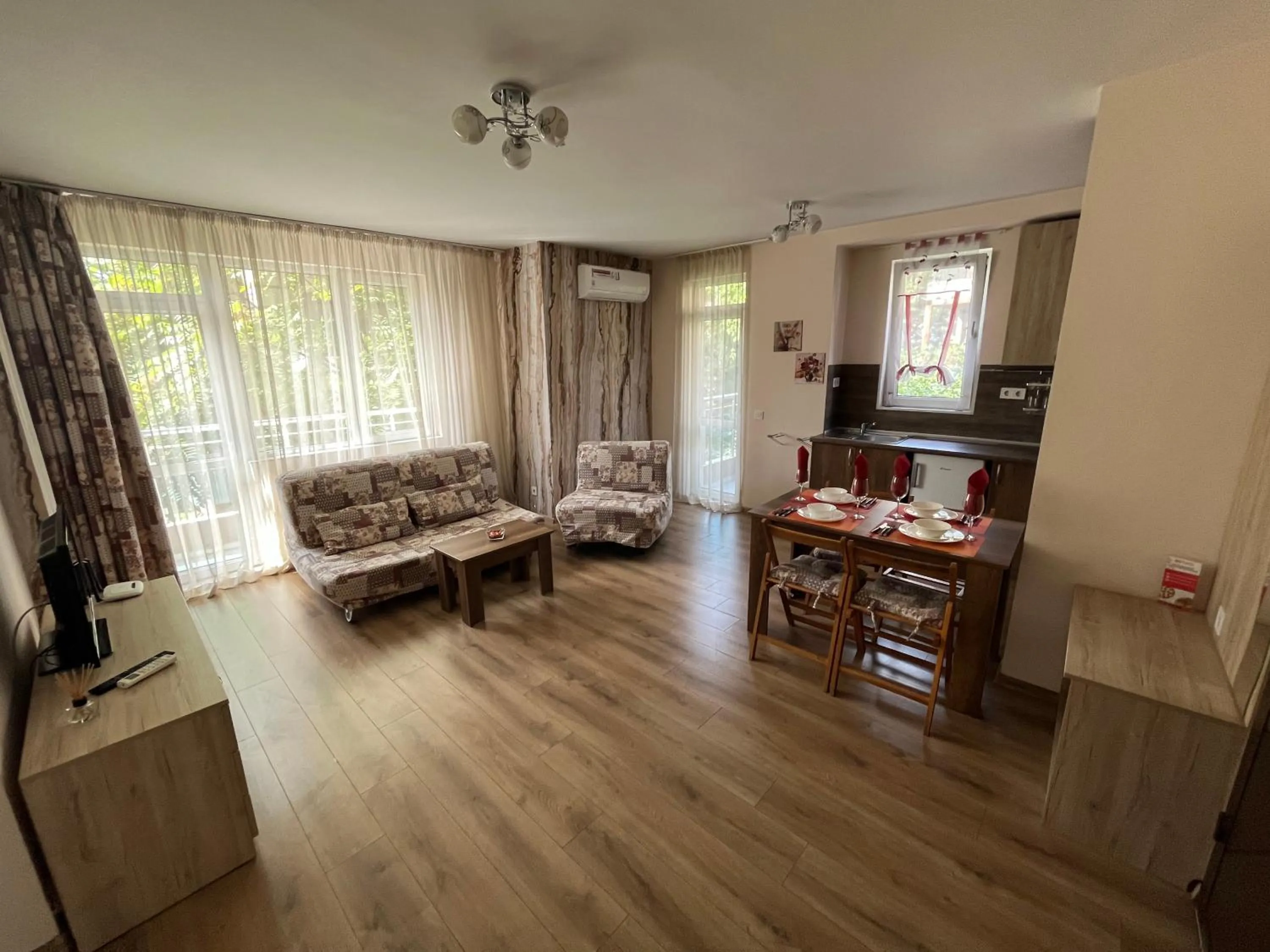 Kitchen or kitchenette in APARTHOTEL VICTORY SOFIA