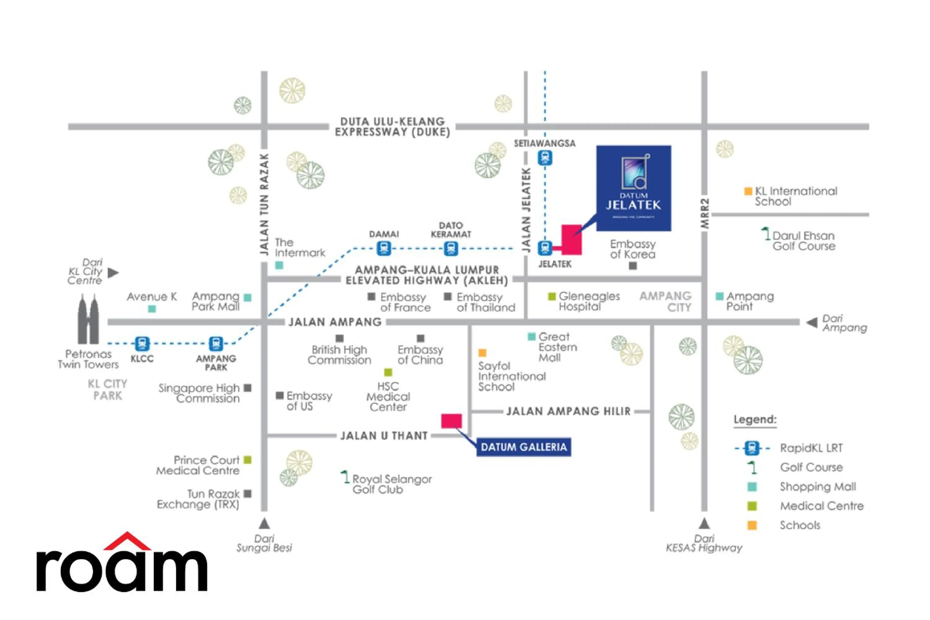 Location in Datum Jelatek Sky Residence Kuala Lumpur, Roam