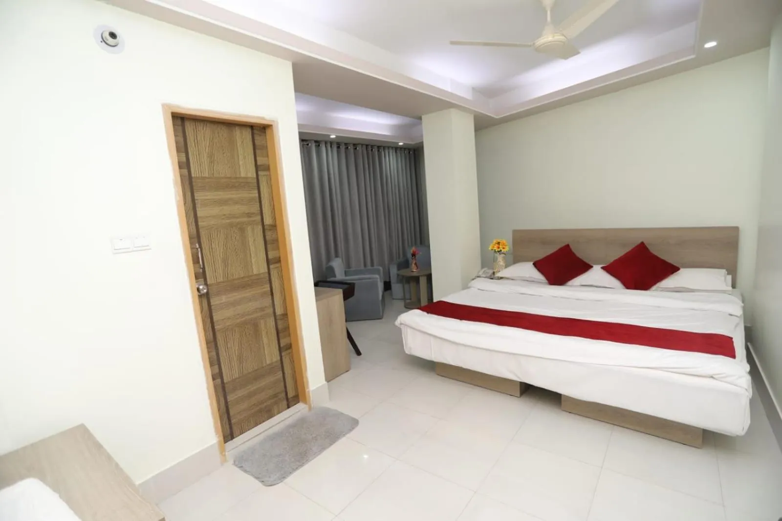 Bed in Wood Burn Hotel