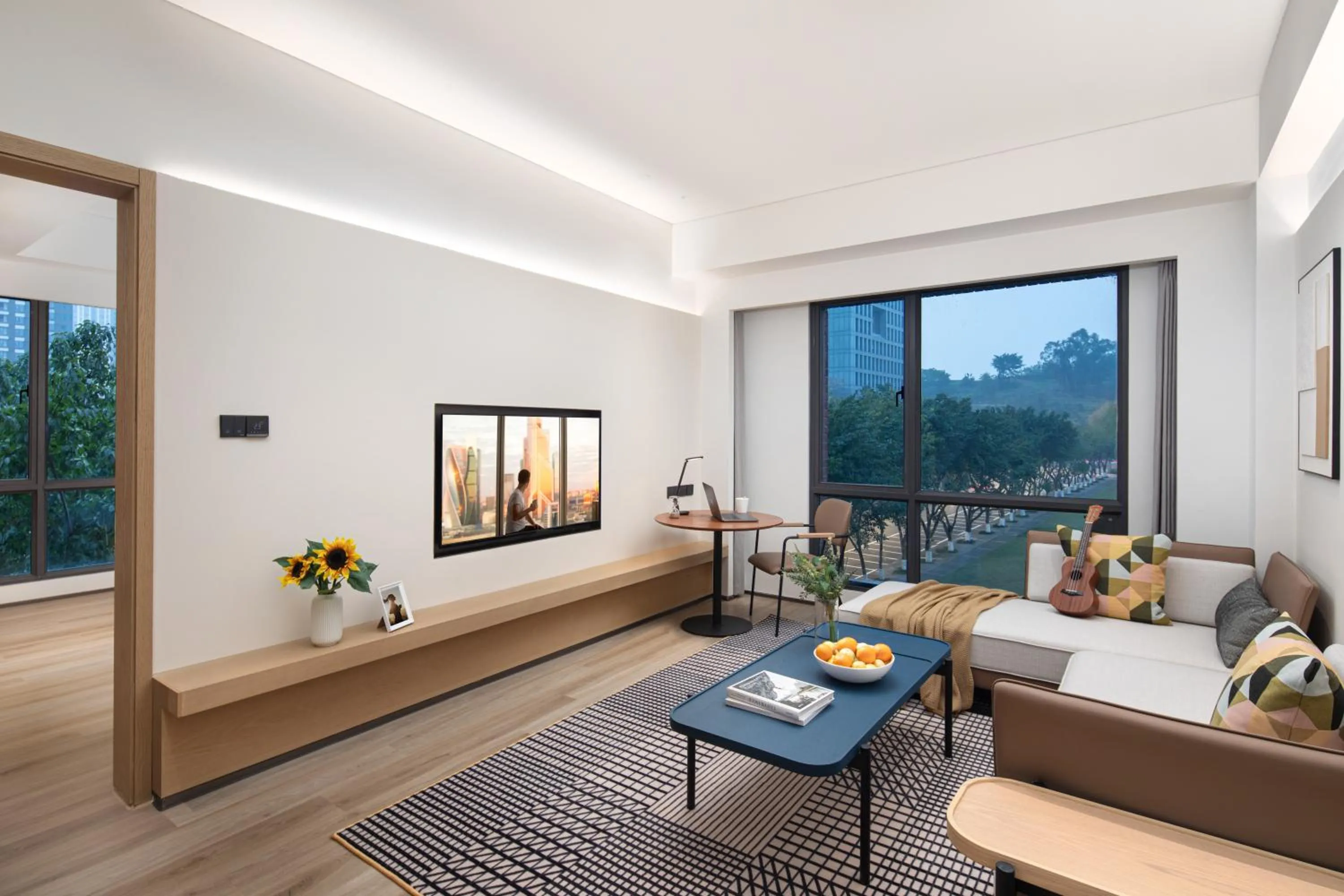 Living room, Bed in Citadines Connect Chayuan Chongqing