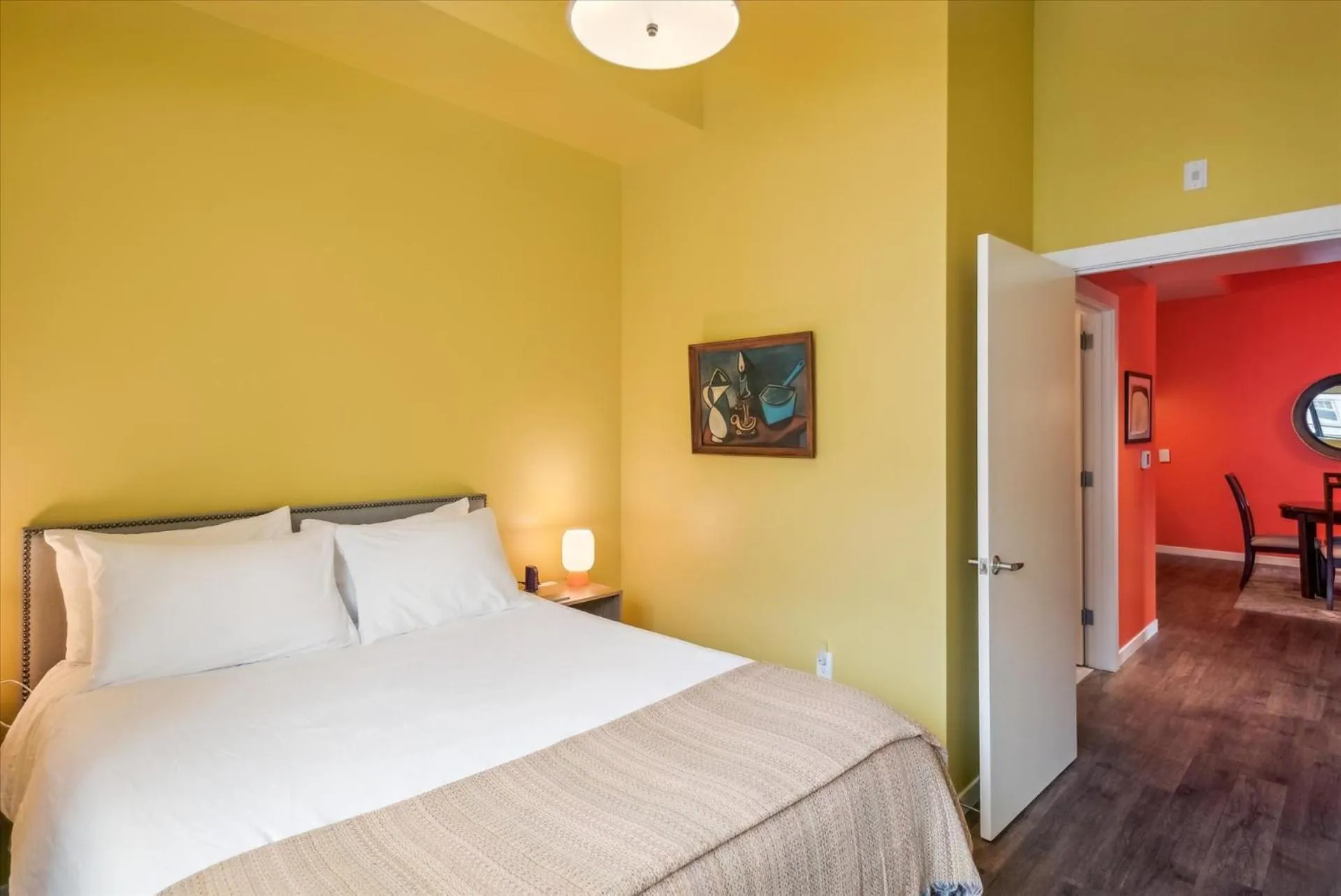 Bed in VioletSuitesPDX Boutique Hotel