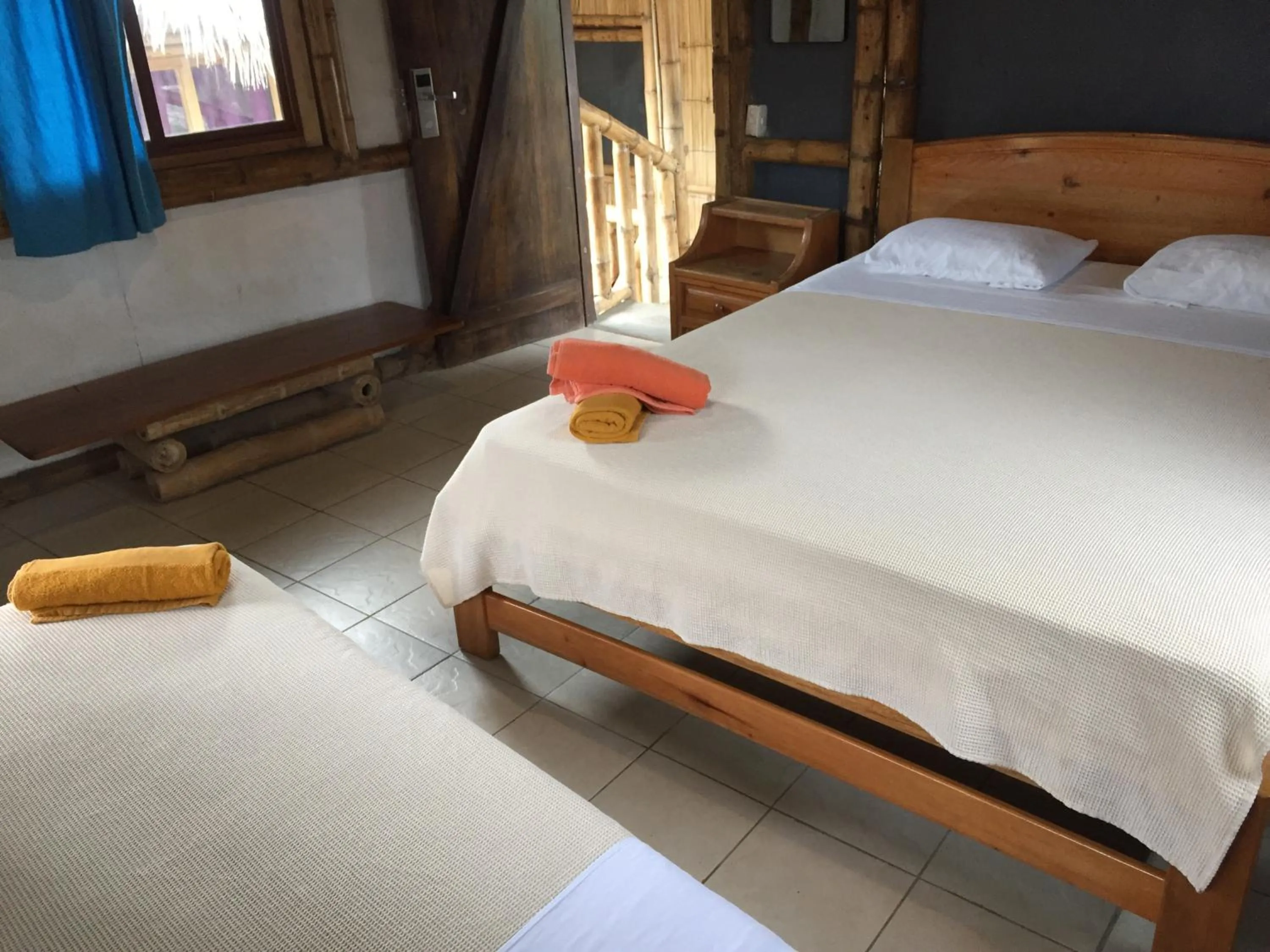 Bed in La Facha Hostal Restaurant Surf