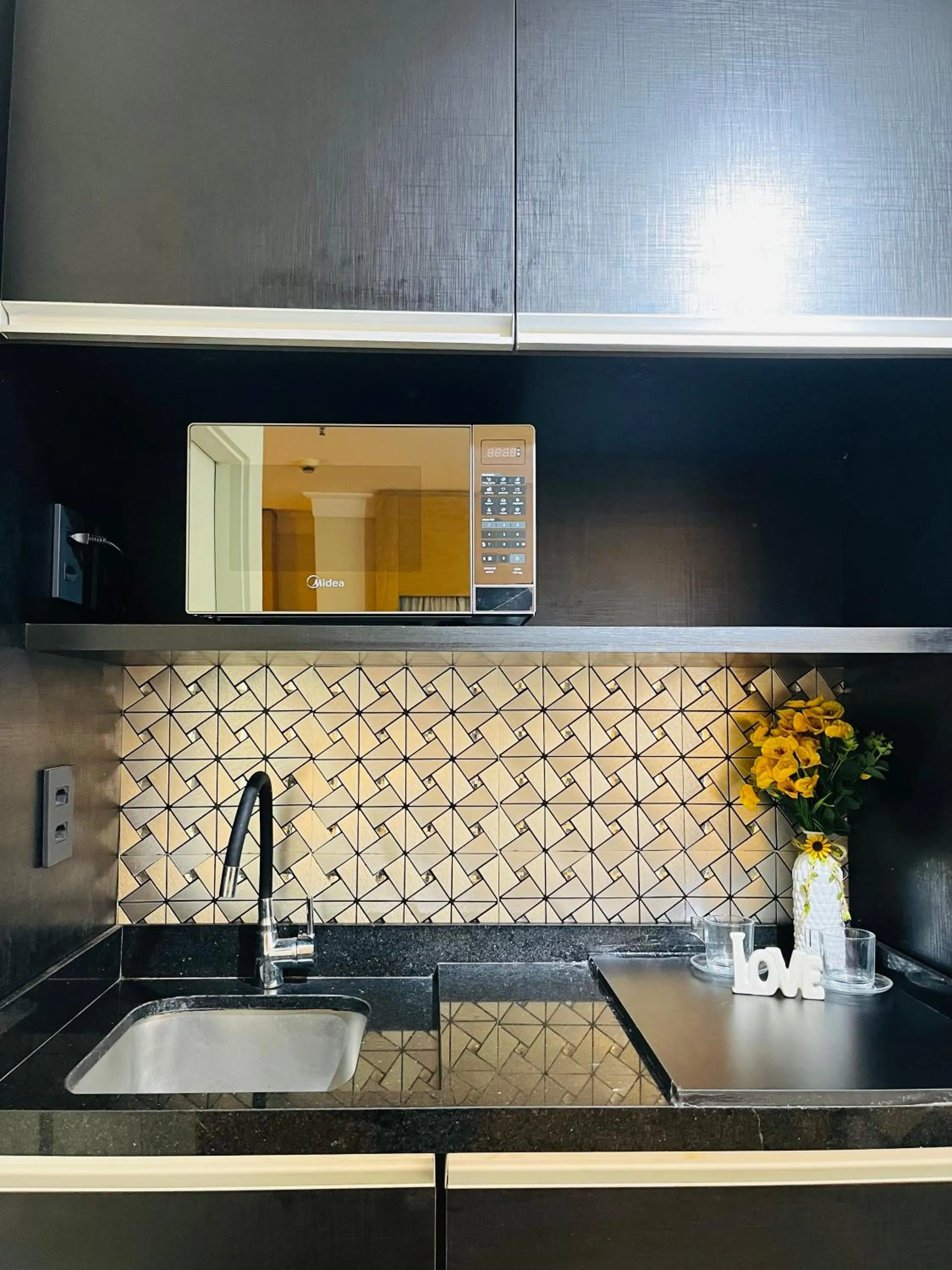 microwave in Quarto de hotel de luxo Congonhas