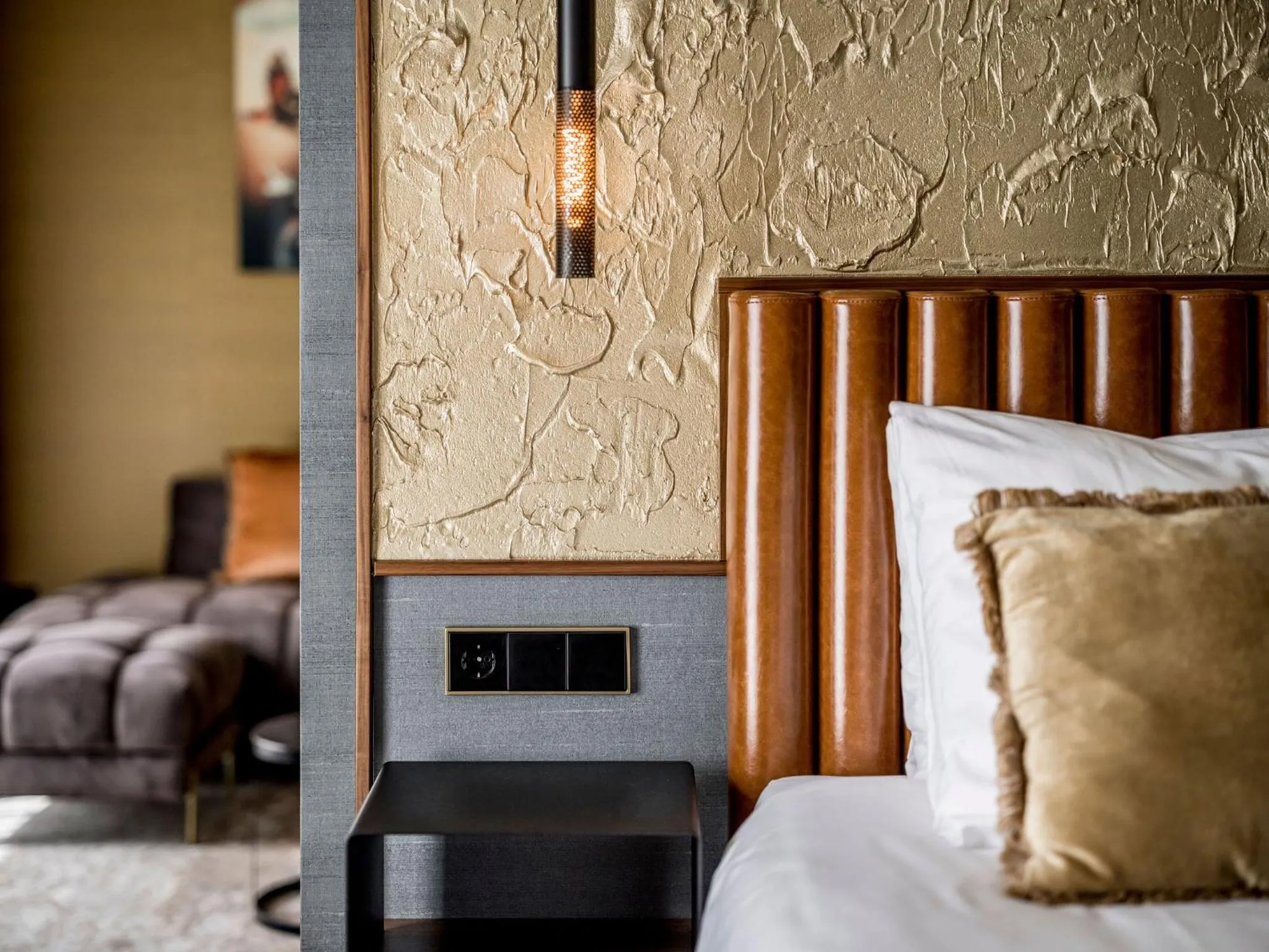 Decorative detail, Bed in Alexander Hotel