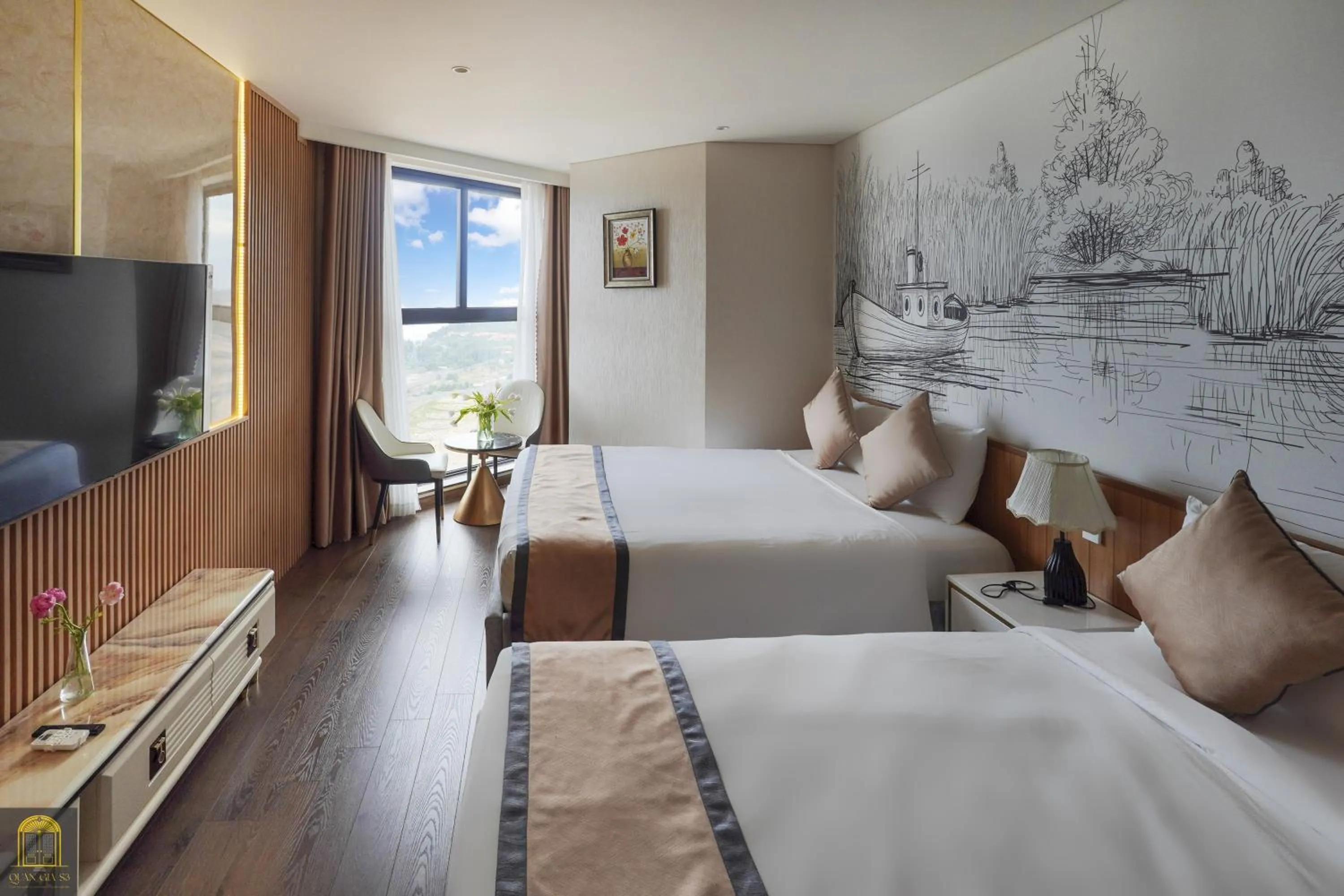 Communal lounge/ TV room, Bed in Mandala Pearl Azure Retreat