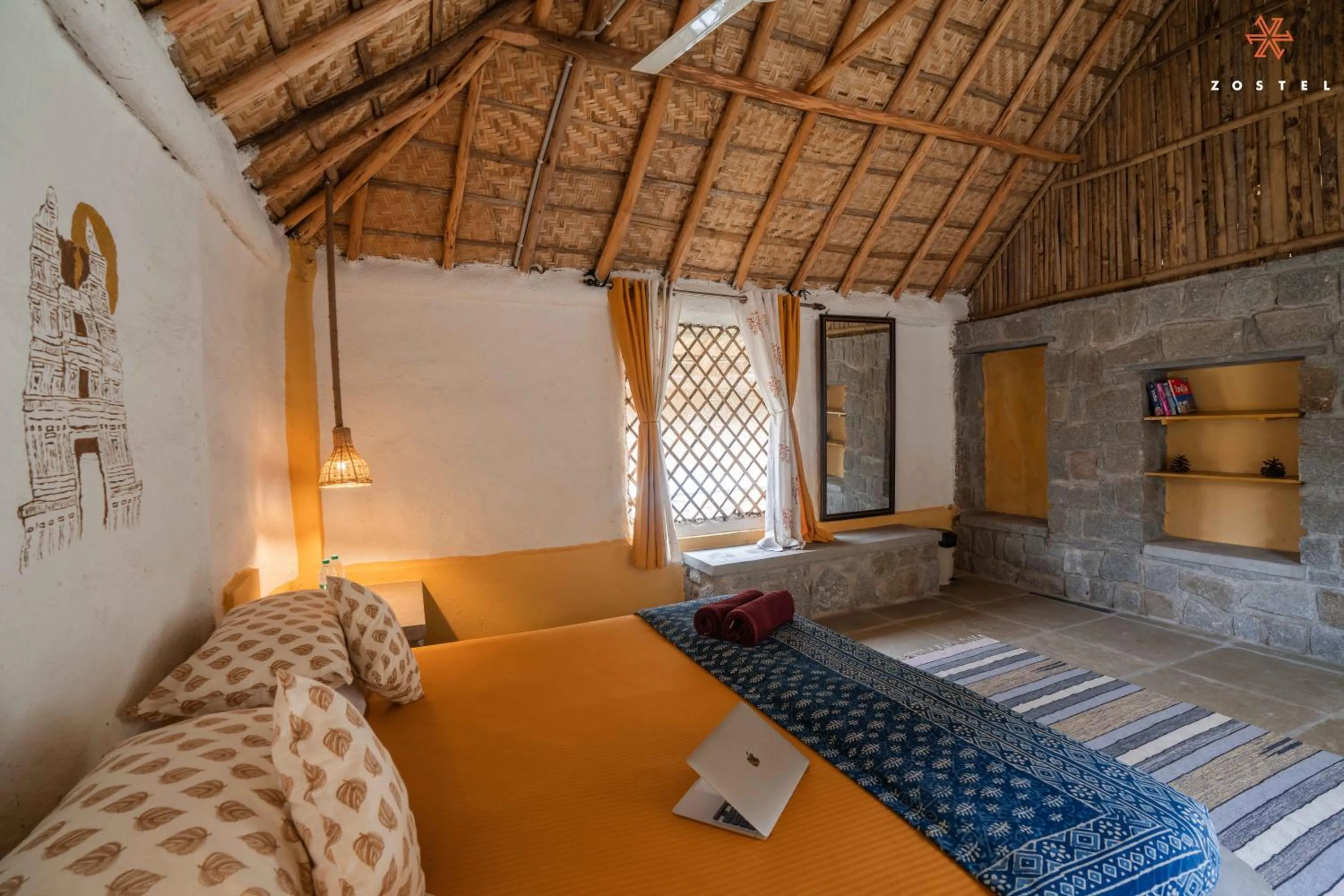 Bed in Zostel Hampi (Gangavathi)
