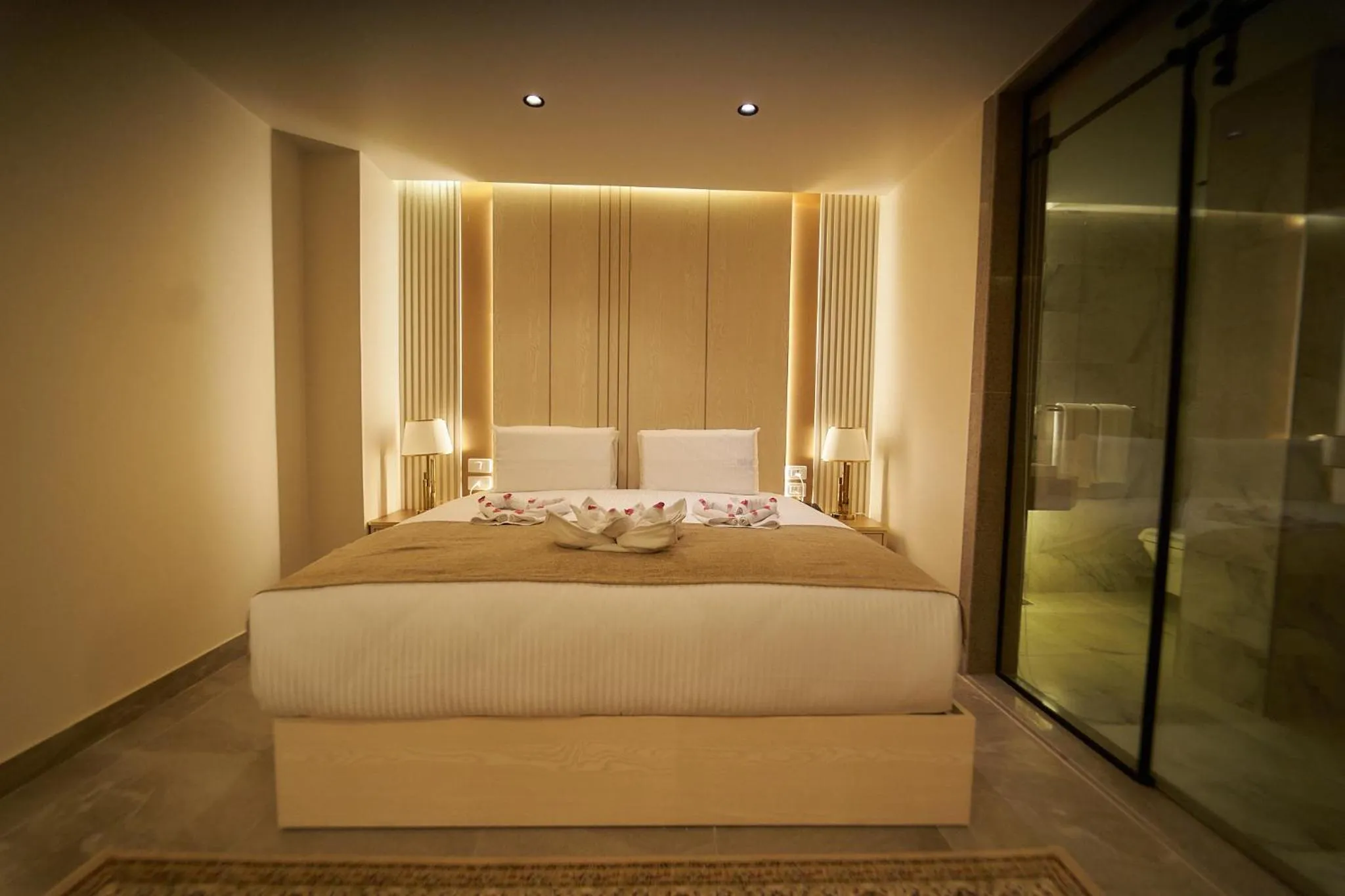 Bed in Gold's Pyramids Hotel