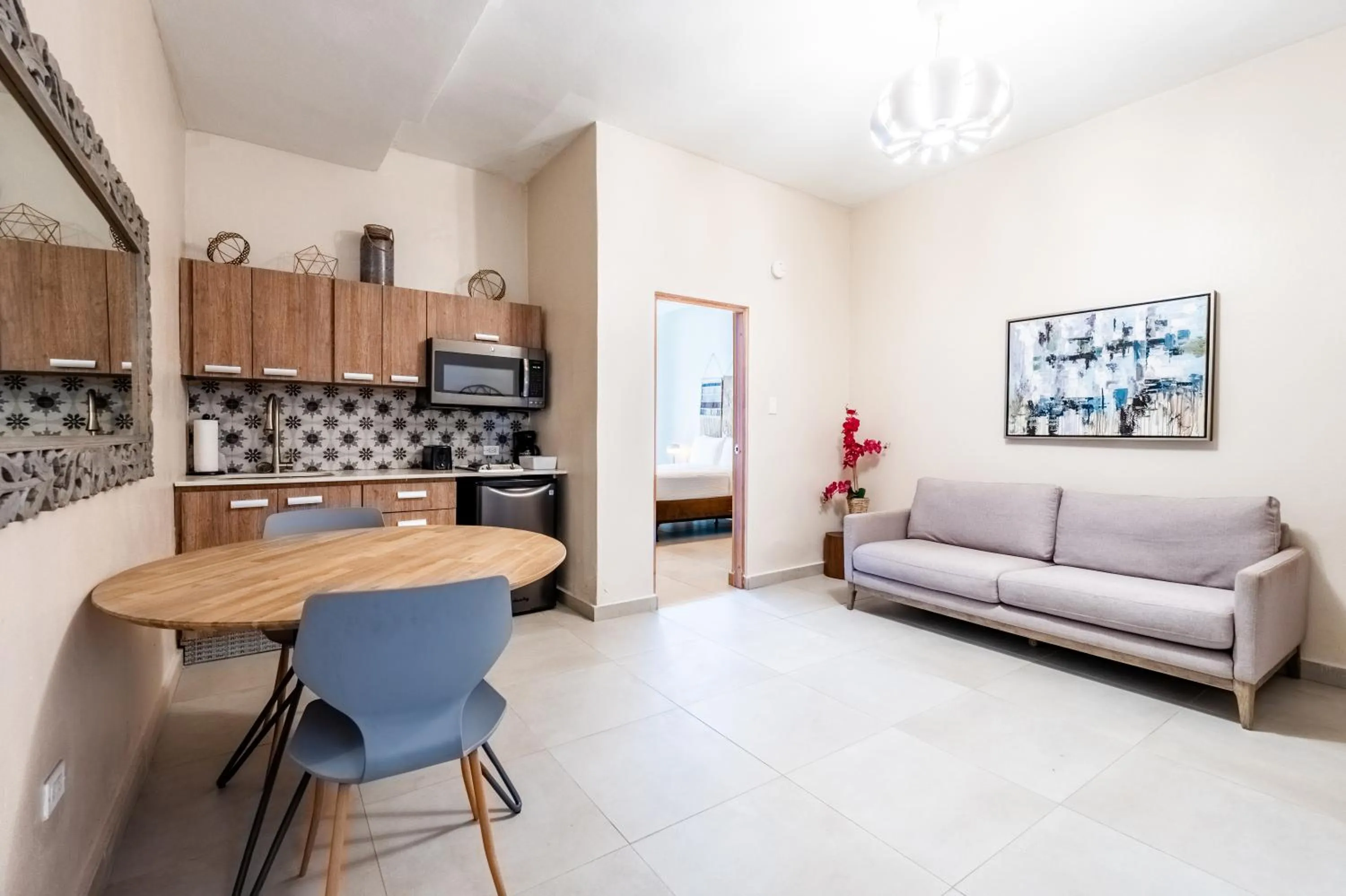 Kitchen or kitchenette in La Mona Loiza Apartment Complex by Stay with Bear