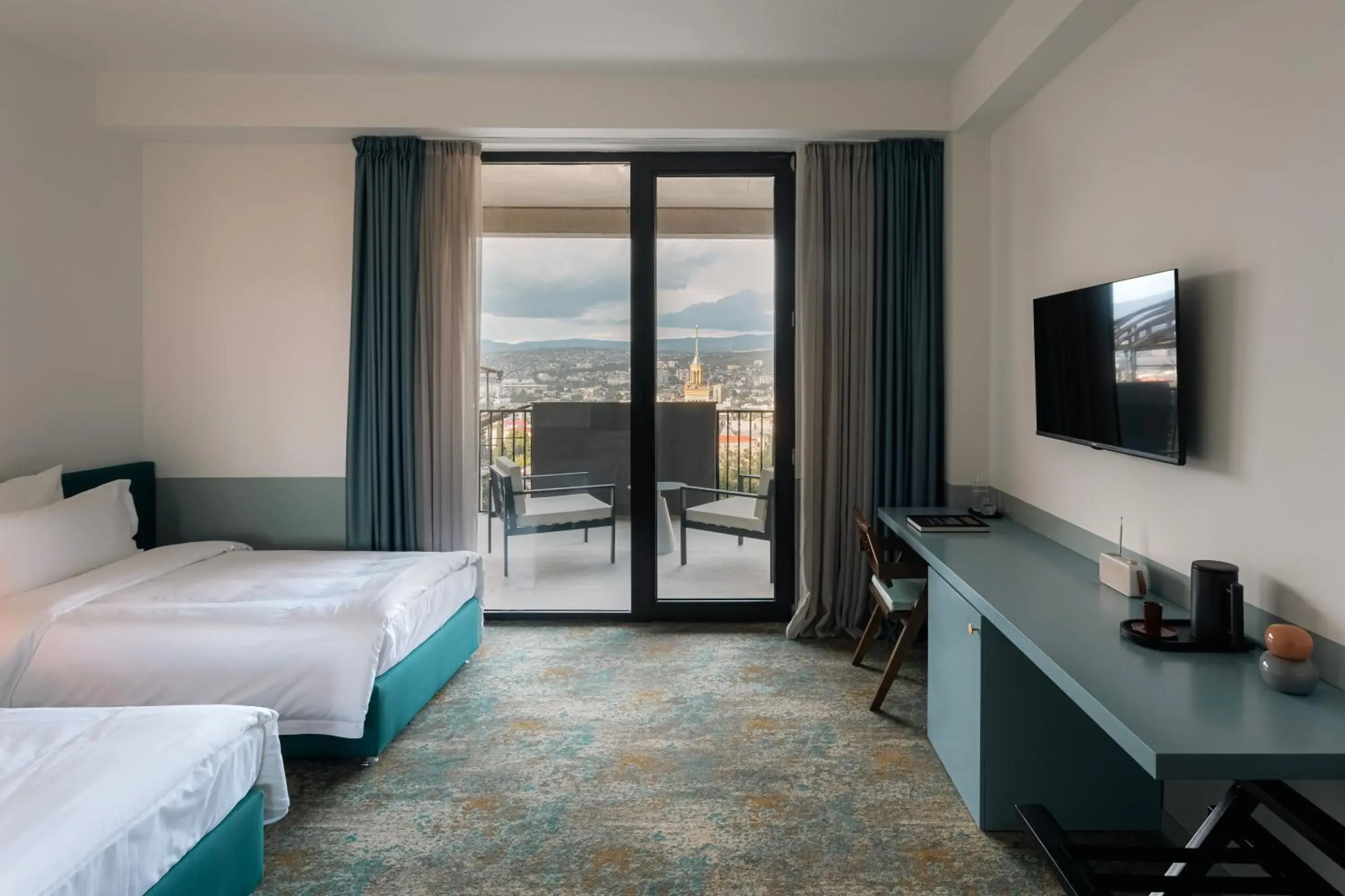 Deluxe Twin Room with City View in Castor & Pollux Hotel Deluxe Twin Room with City View in Castor & Pollux Hotel