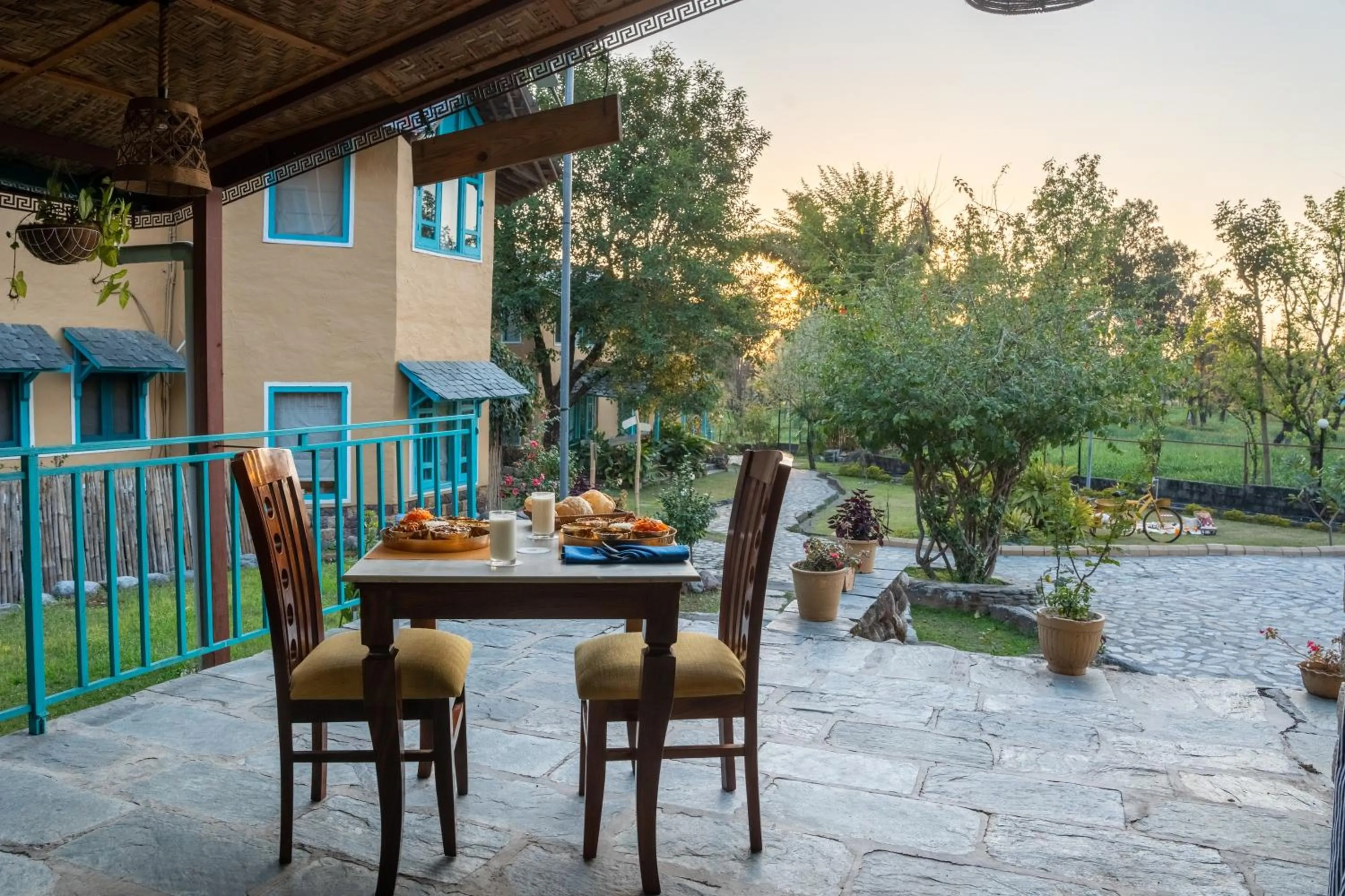 Dining area in Tree of Life Birdsong Chalets , Dharamshala