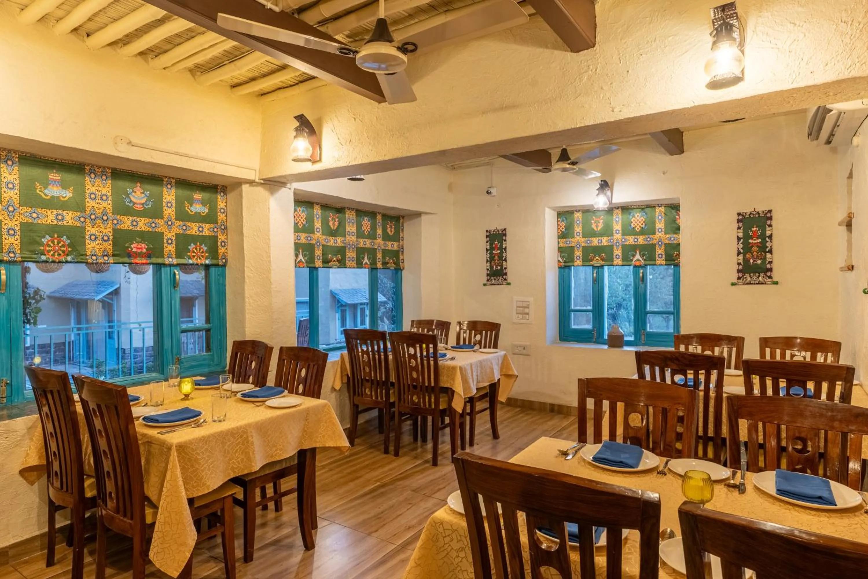 Dining area in Tree of Life Birdsong Chalets , Dharamshala