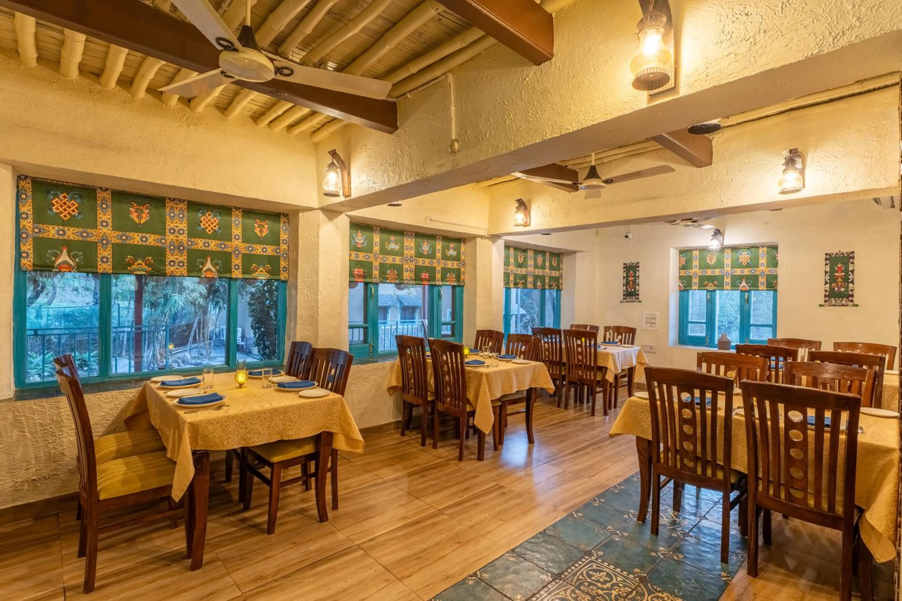 Dining area in Tree of Life Birdsong Chalets , Dharamshala