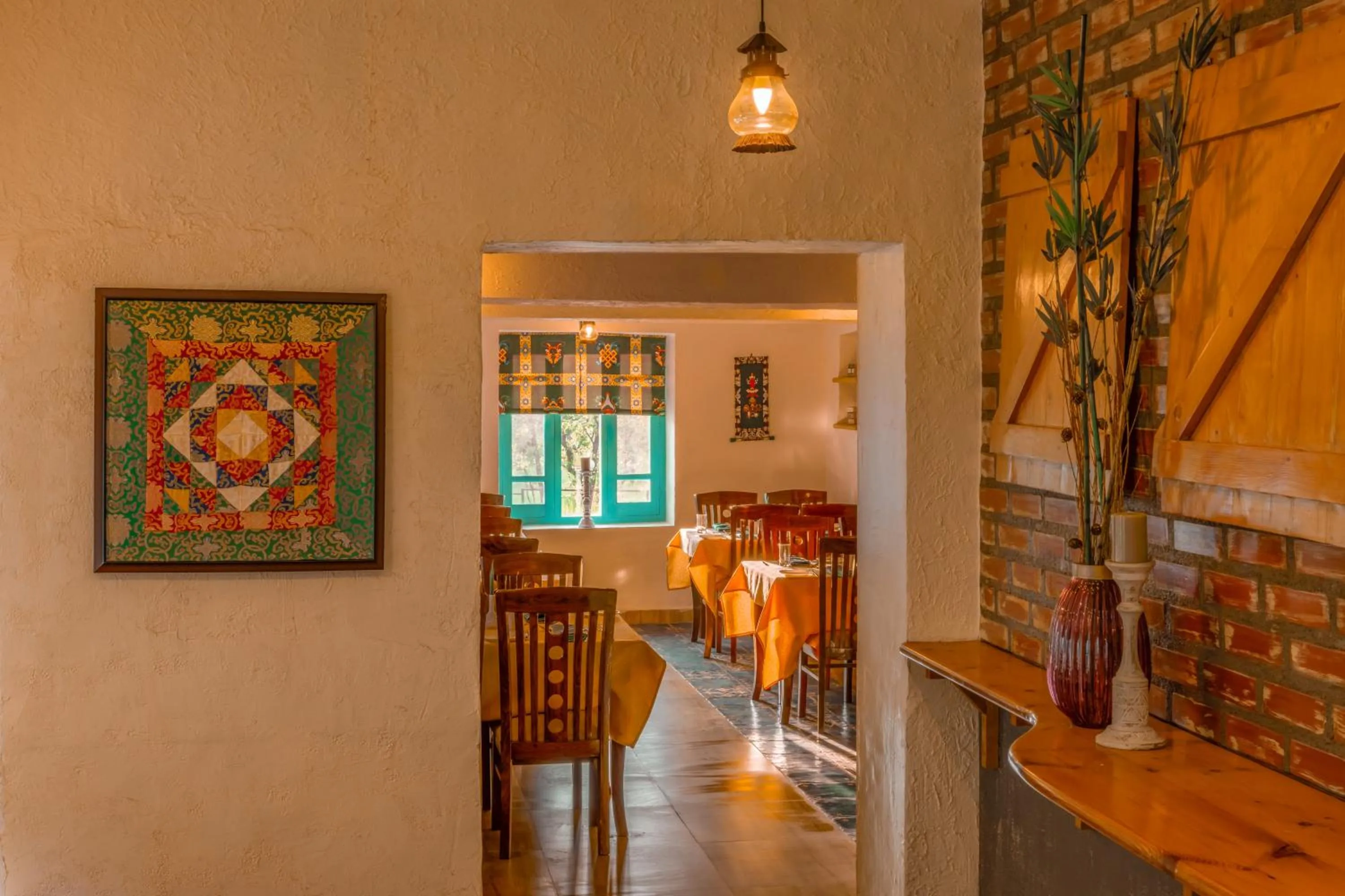 Dining area in Tree of Life Birdsong Chalets , Dharamshala