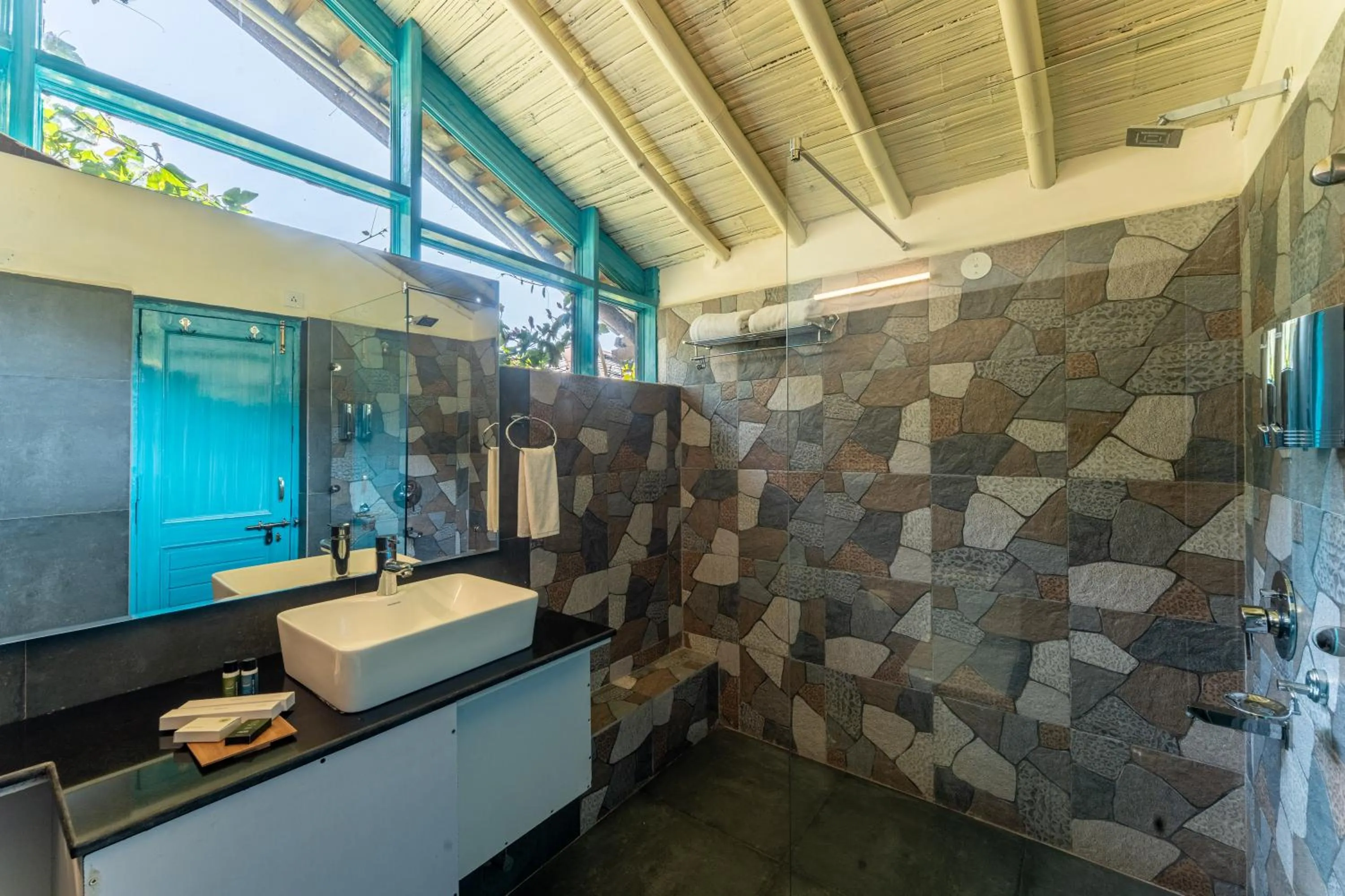 Bathroom in Tree of Life Birdsong Chalets , Dharamshala