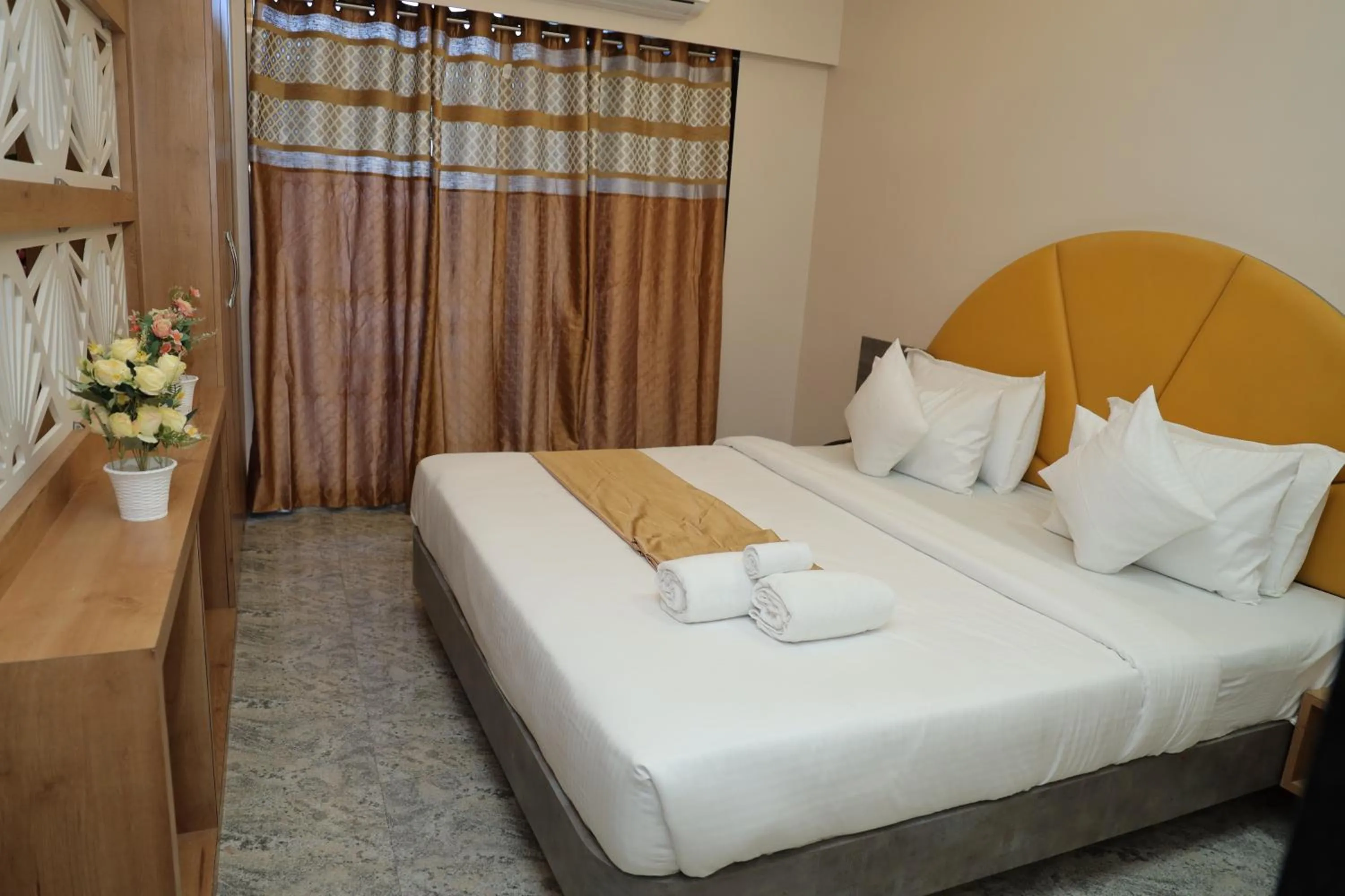 Bed in Hotel Lord Krishna