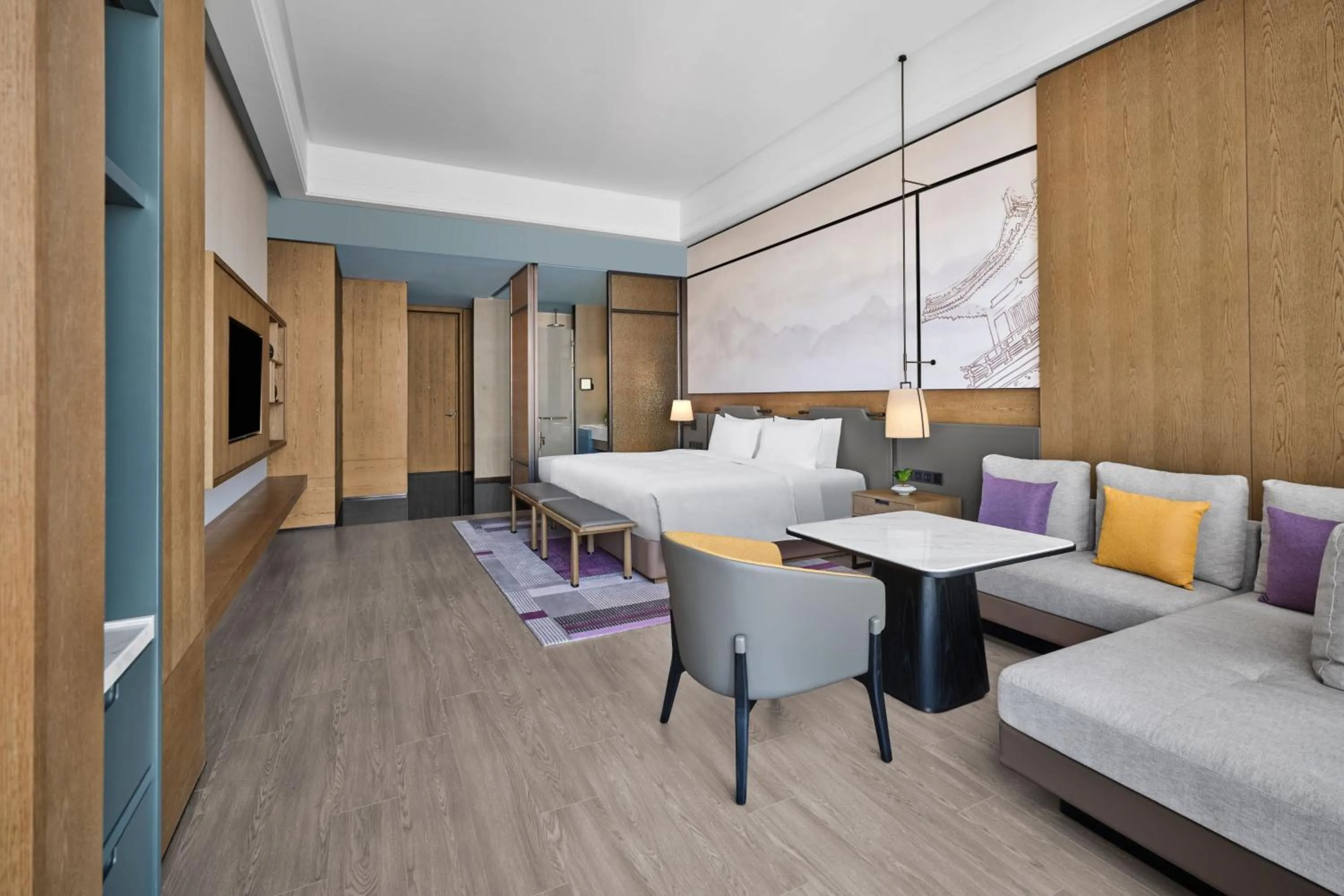 Photo of the whole room, Bed in JW Marriott Hotel Xi'an Southwest