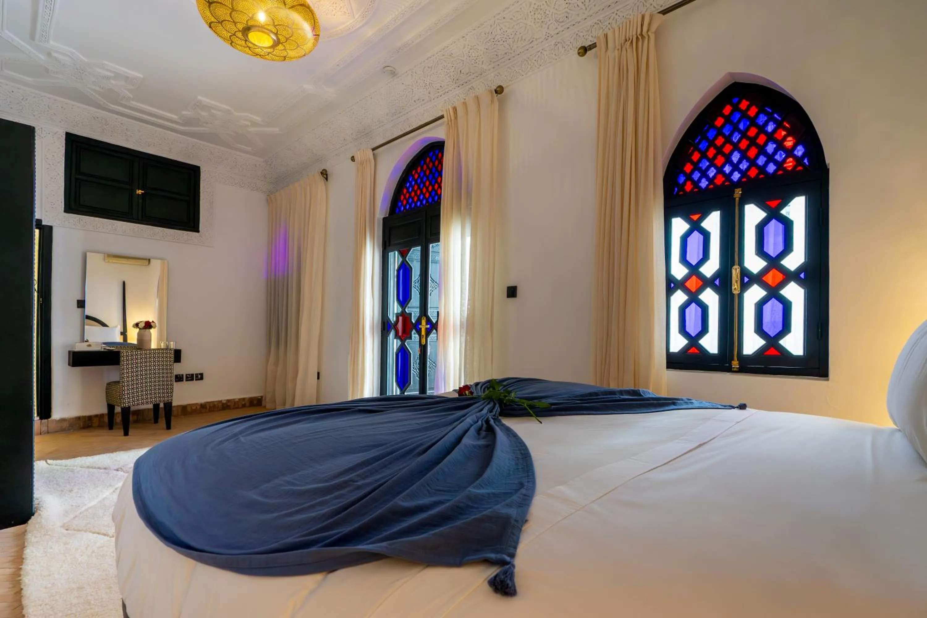 View (from property/room), Bed in The Grand Riad and Spa