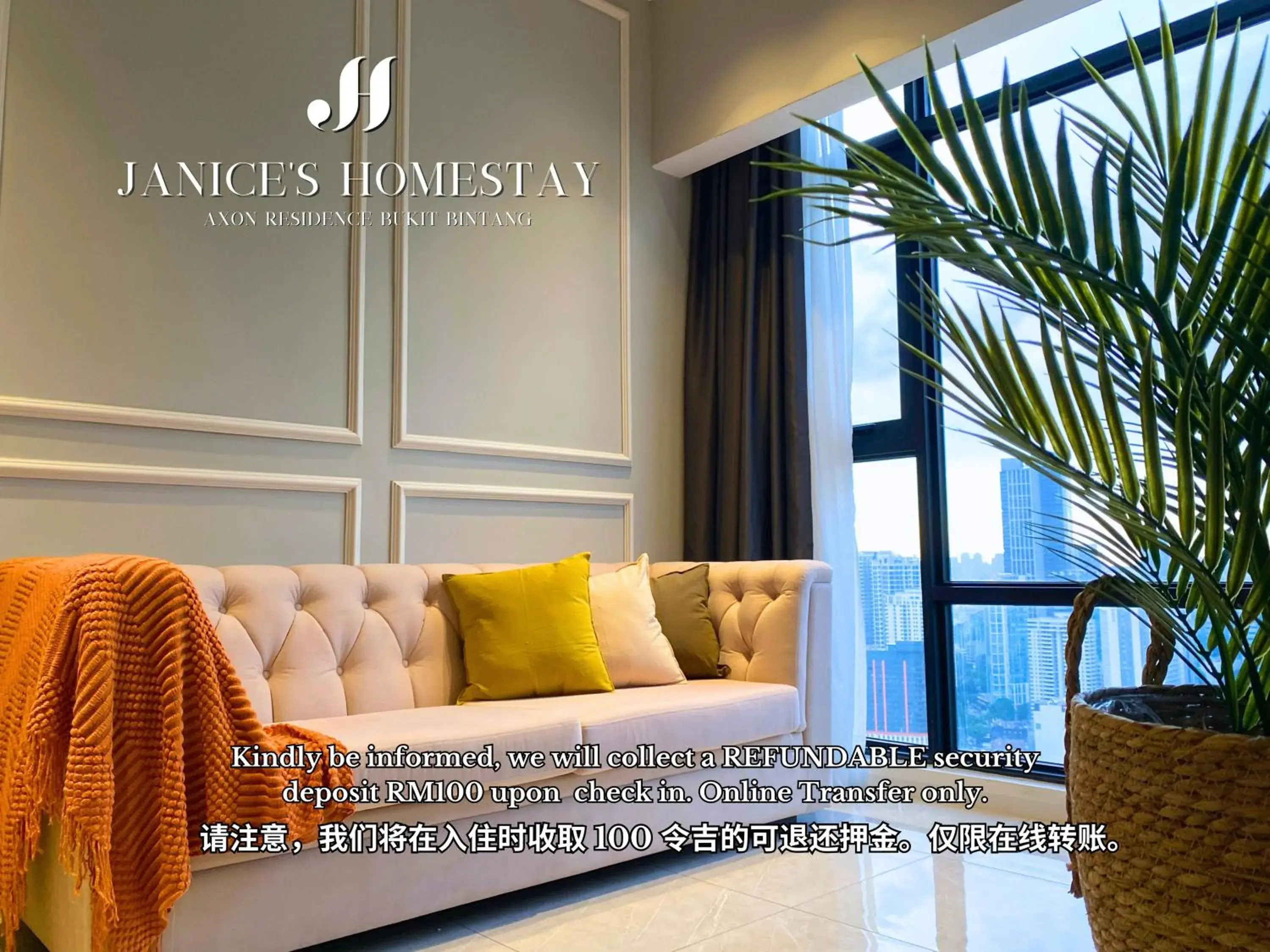 Three-Bedroom Apartment with View in Axon Residences Bukit Bintang by Janice's Homestay Three-Bedroom Apartment with View in Axon Residences Bukit Bintang by Janice's Homestay