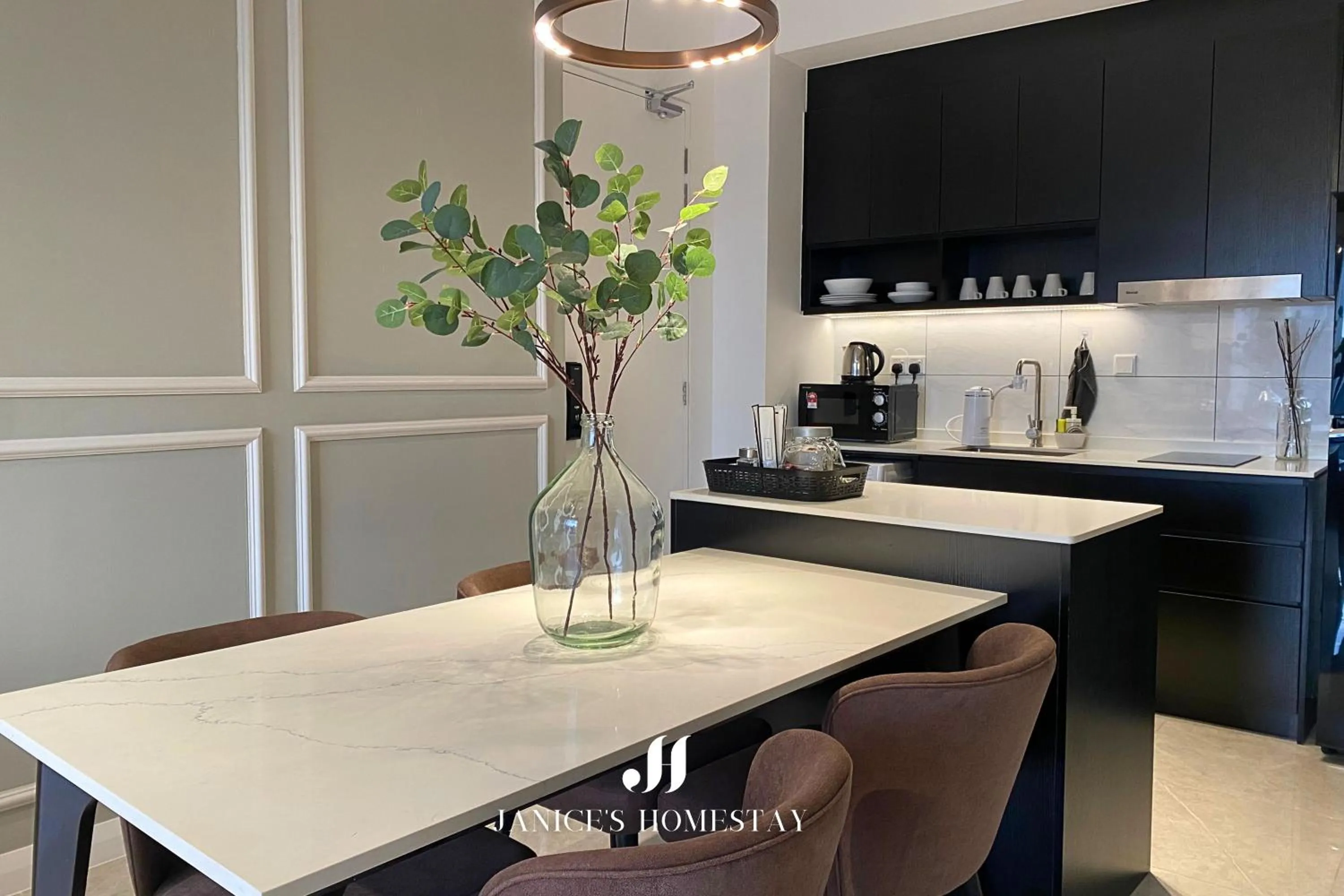 Dining area in Axon Residences Bukit Bintang by Janice's Homestay