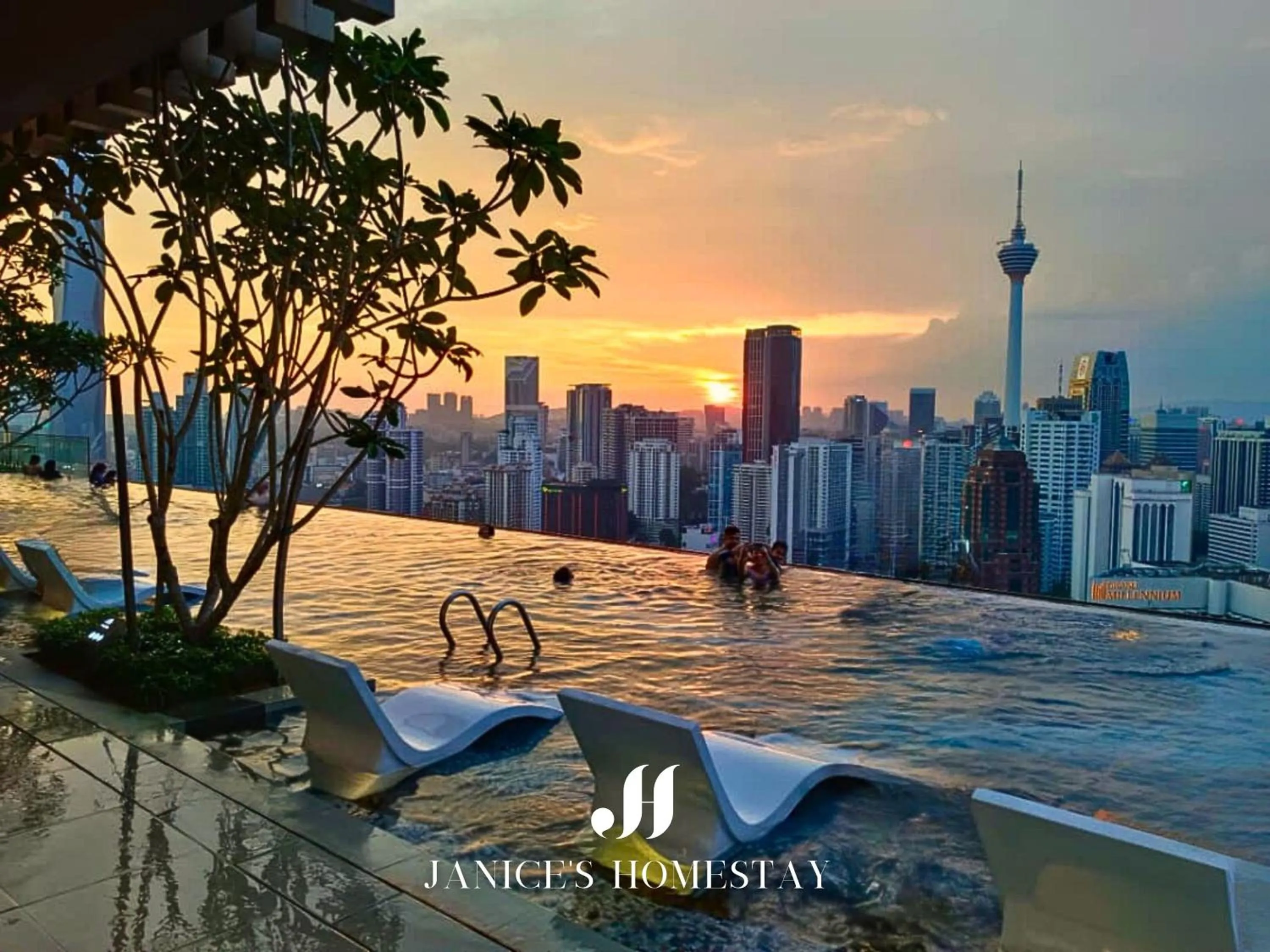 Swimming pool in Axon Residences Bukit Bintang by Janice's Homestay